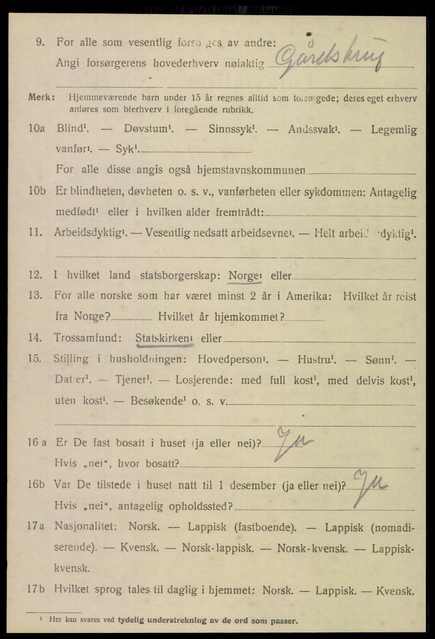 SAT, 1920 census for Meløy, 1920, p. 3396