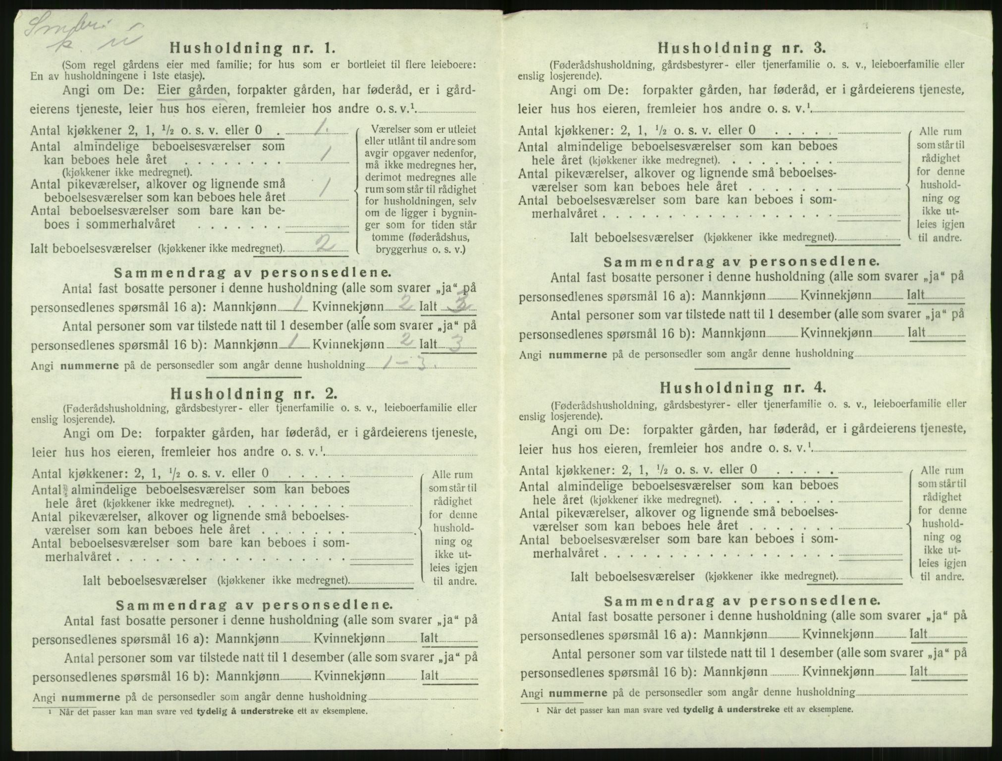 SAT, 1920 census for Stranda, 1920, p. 192