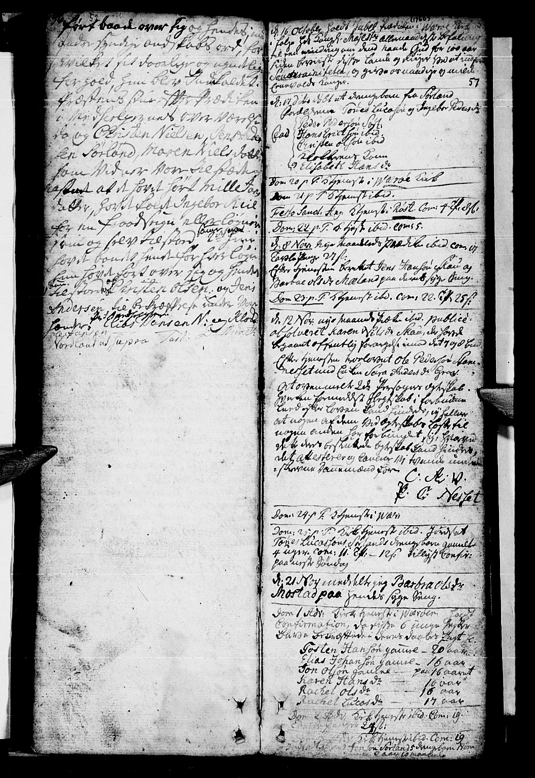 Ministerialprotokoller, klokkerbøker og fødselsregistre - Nordland, AV/SAT-A-1459/807/L0118: Parish register (official) no. 807A01, 1752-1798, p. 56-57