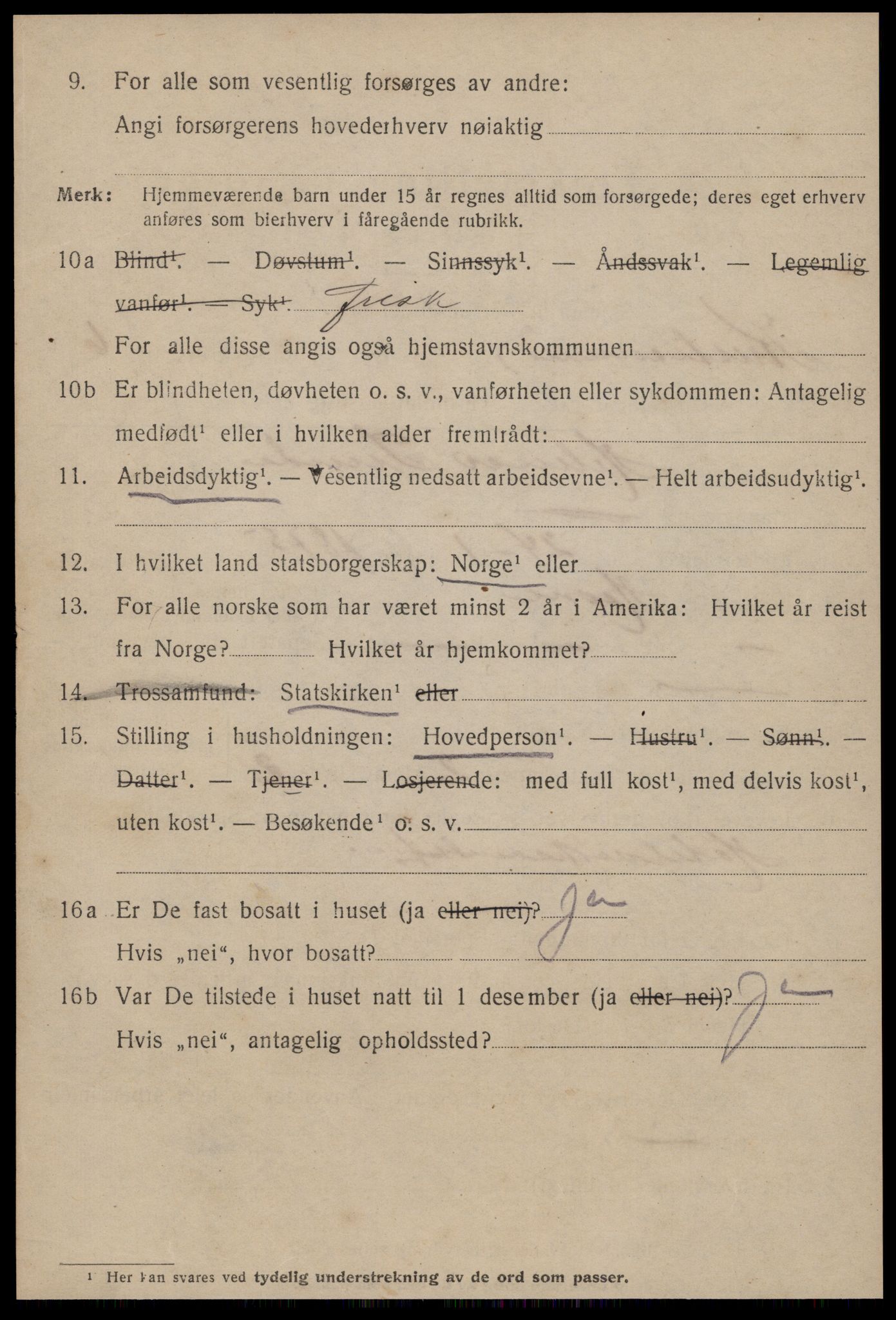 SAT, 1920 census for Kristiansund, 1920, p. 17038