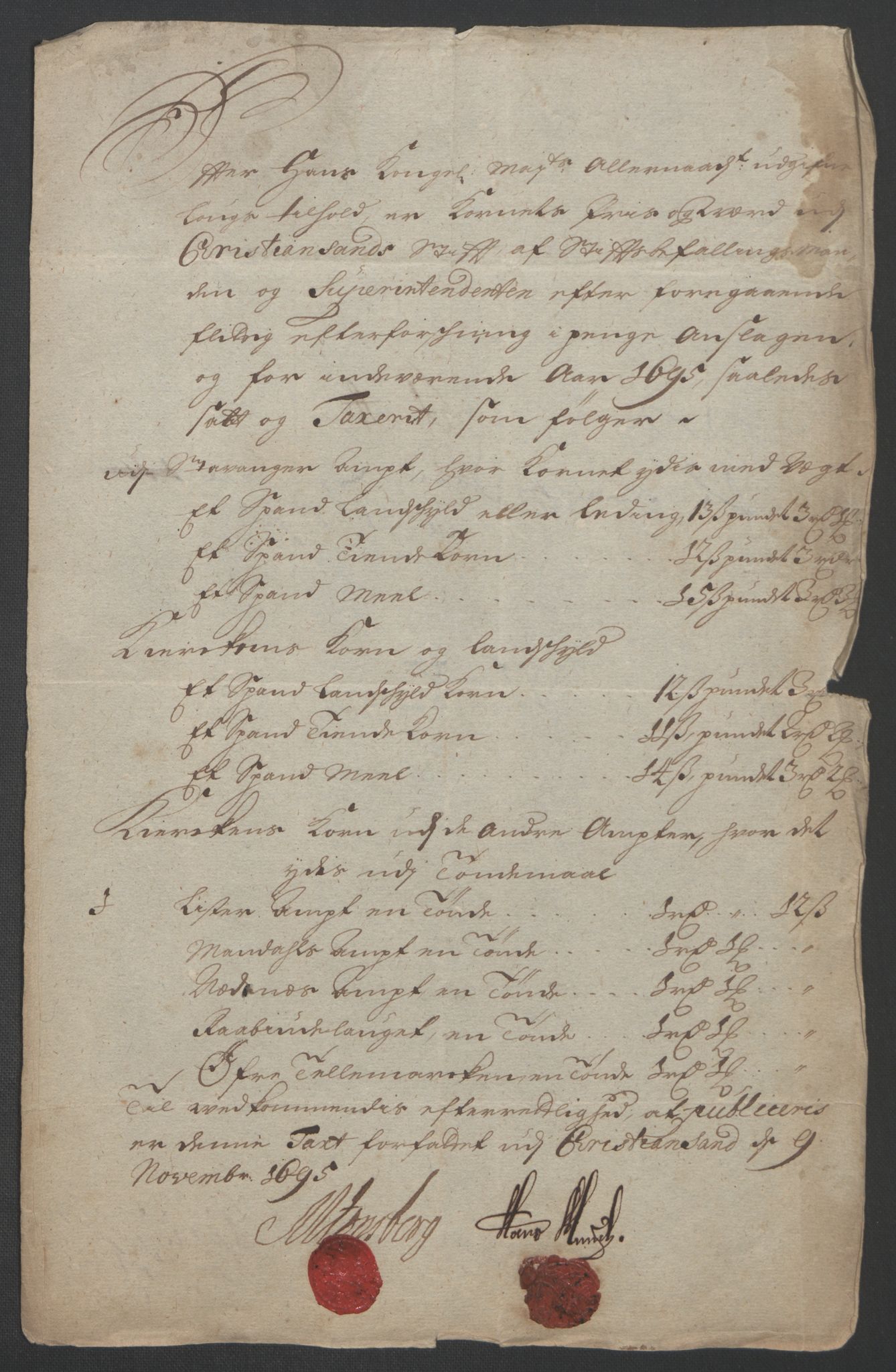 Rentekammeret inntil 1814, Reviderte regnskaper, Fogderegnskap, RA/EA-4092/R47/L2857: Fogderegnskap Ryfylke, 1694-1696, p. 122