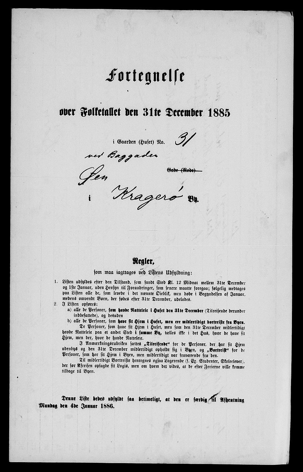 SAKO, 1885 census for 0801 Kragerø, 1885, p. 521