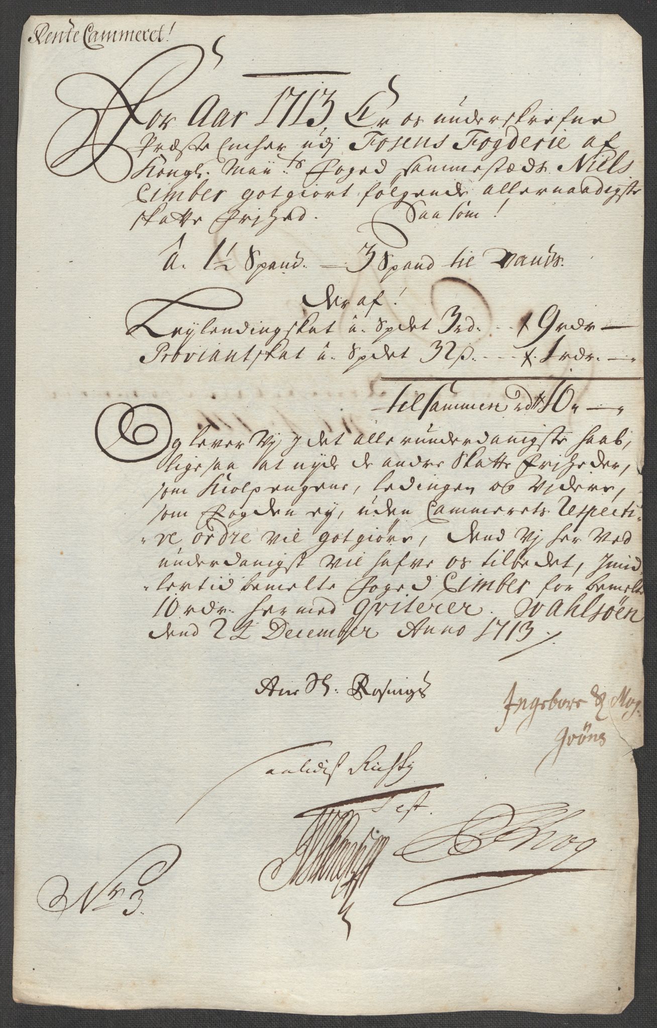 Rentekammeret inntil 1814, Reviderte regnskaper, Fogderegnskap, AV/RA-EA-4092/R57/L3861: Fogderegnskap Fosen, 1712-1713, p. 455