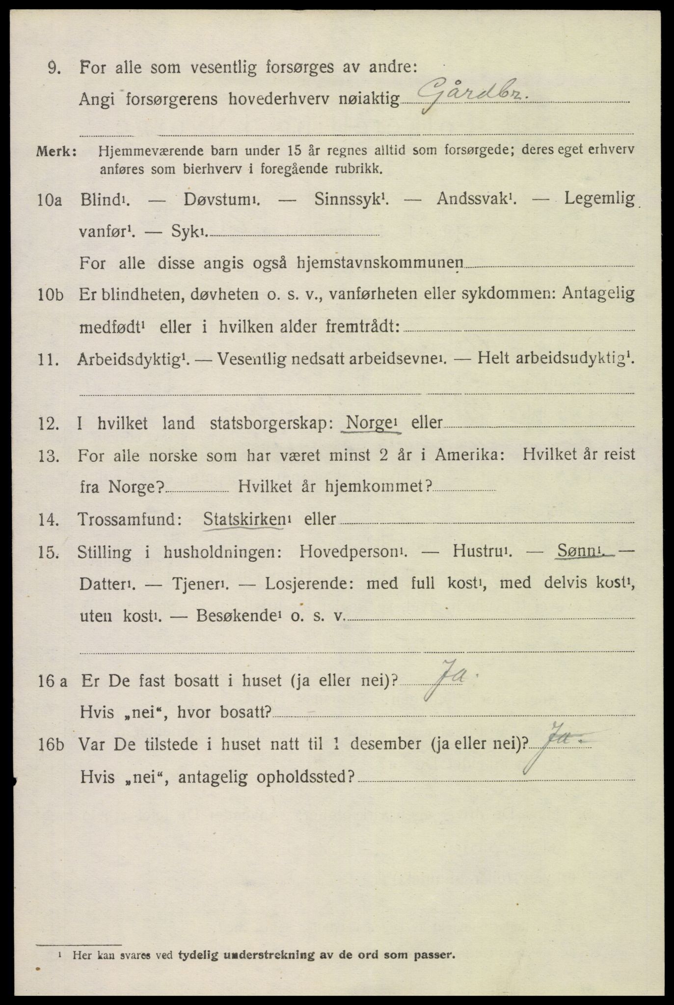 SAK, 1920 census for Øyestad, 1920, p. 3681
