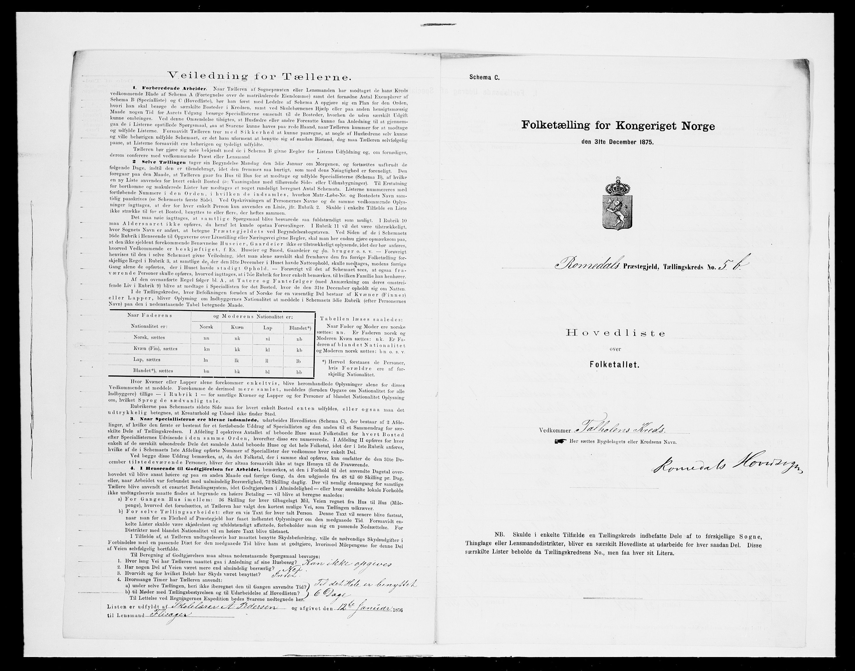 SAH, 1875 census for 0416P Romedal, 1875, p. 34