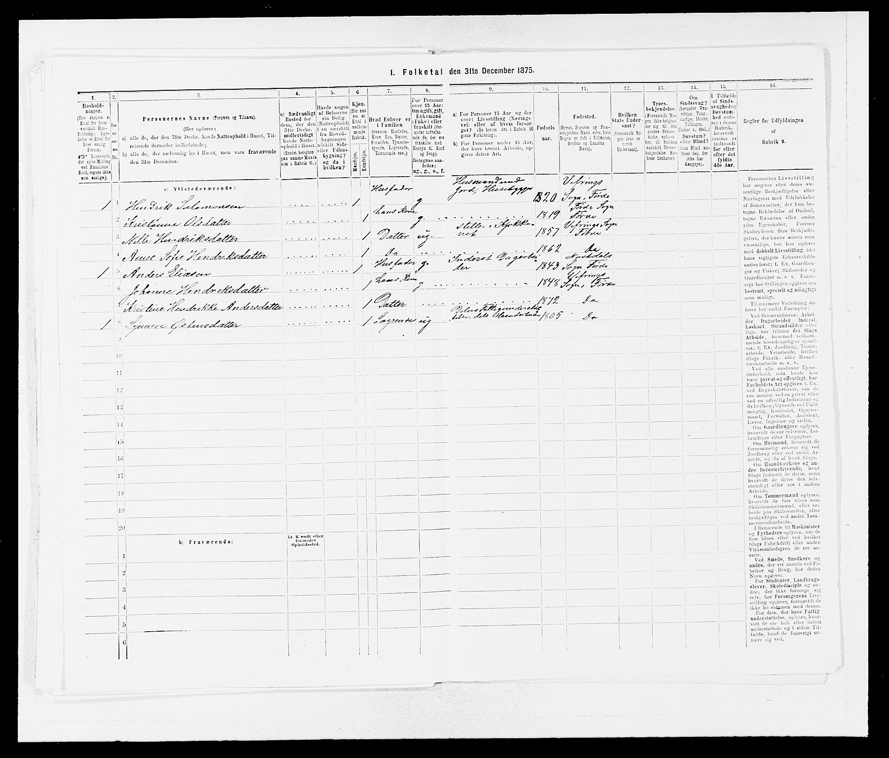 SAB, 1875 census for 1432P Førde, 1875, p. 1792