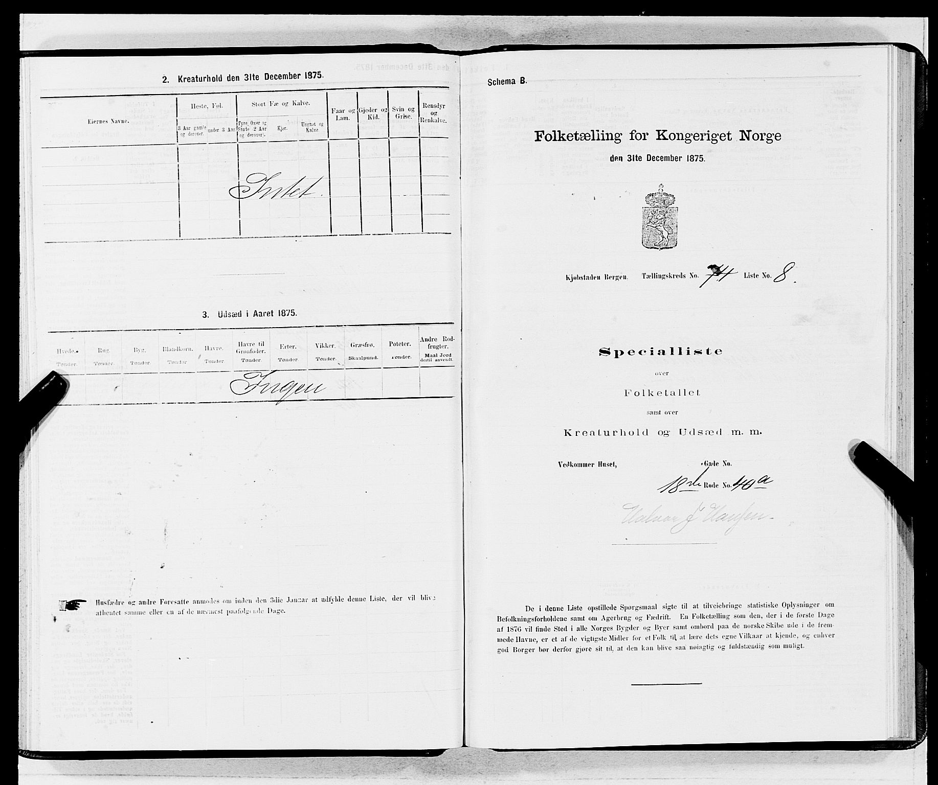 SAB, 1875 census for 1301 Bergen, 1875, p. 3967