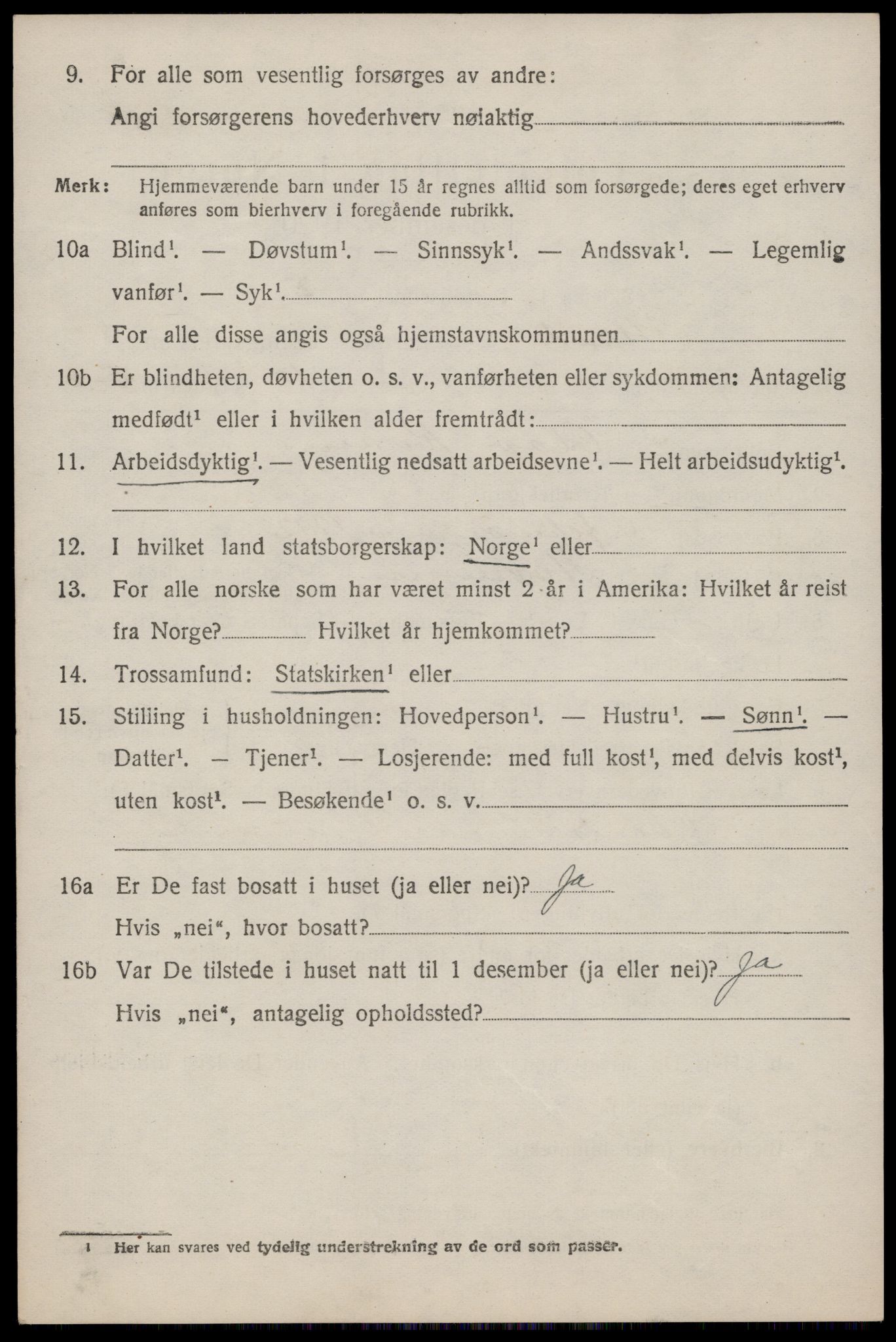 SAST, 1920 census for Strand, 1920, p. 3999