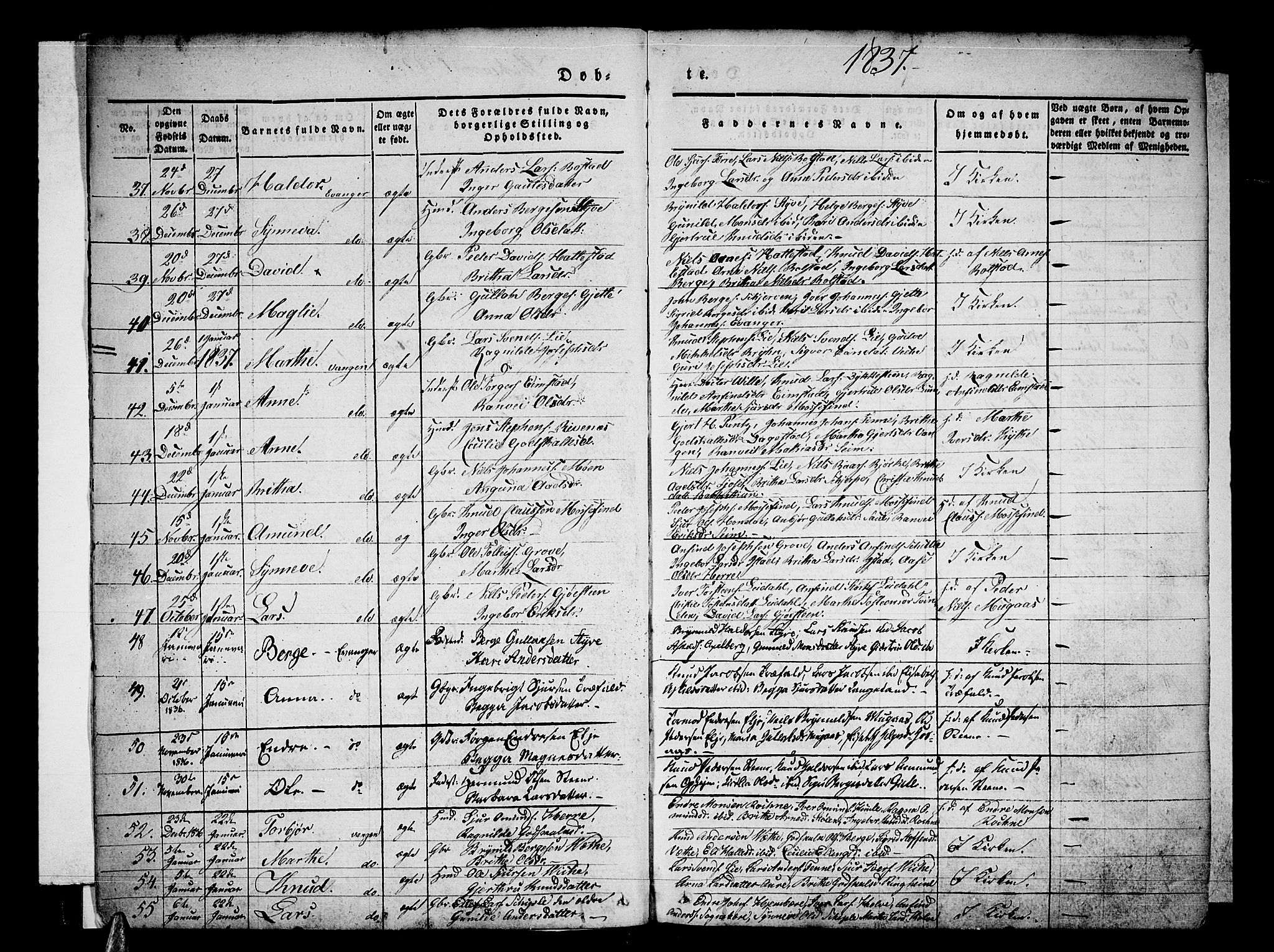Voss sokneprestembete, SAB/A-79001/H/Haa: Parish register (official) no. A 13, 1836-1851, p. 4