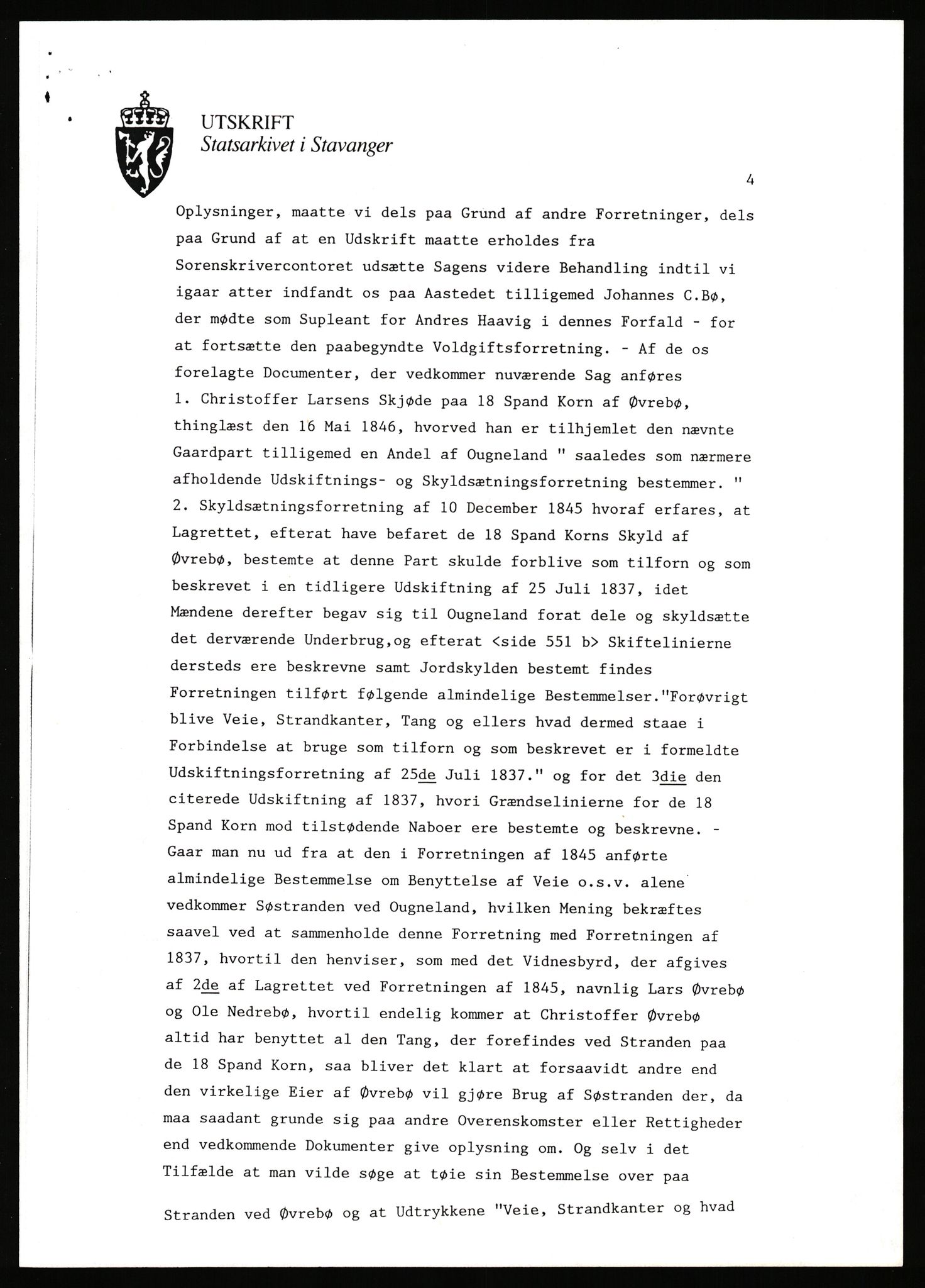 Statsarkivet i Stavanger, AV/SAST-A-101971/03/Y/Yj/L0049: Avskrifter sortert etter gårdsnavn: Kro - Kvamme, 1750-1930, p. 24