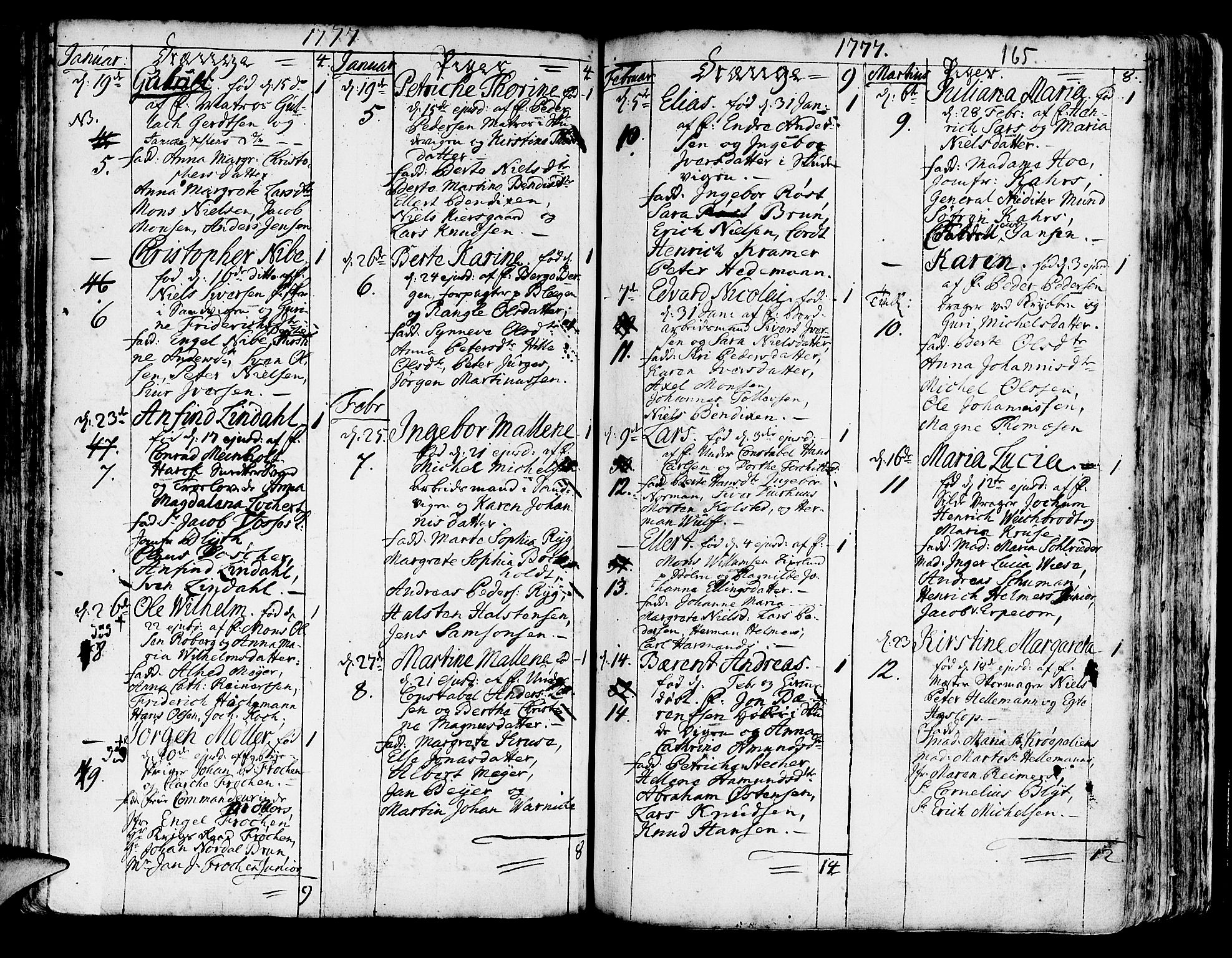 Korskirken sokneprestembete, SAB/A-76101/H/Haa/L0005: Parish register (official) no. A 5, 1751-1789, p. 165