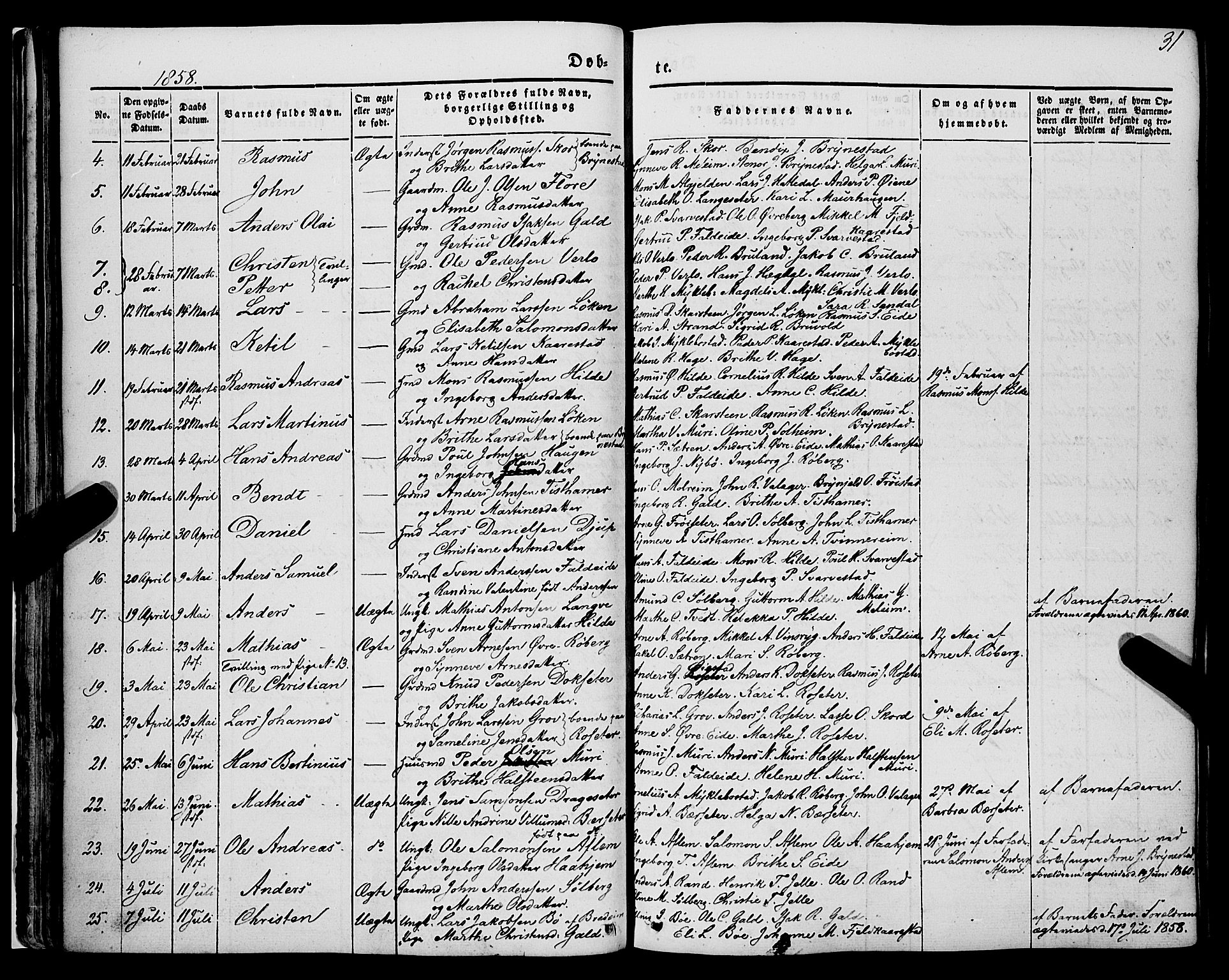 Innvik sokneprestembete, AV/SAB-A-80501: Parish register (official) no. A 5, 1847-1865, p. 31