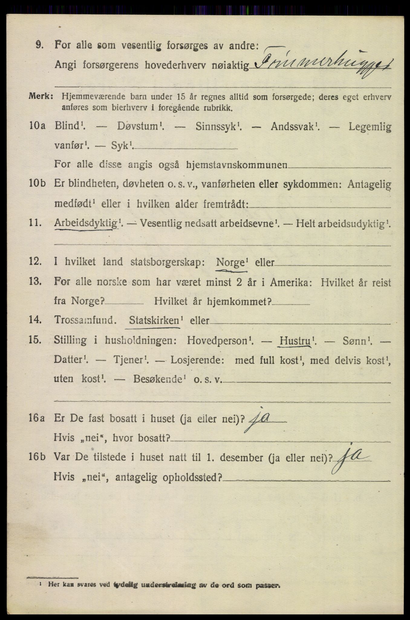 SAH, 1920 census for Engerdal, 1920, p. 3050