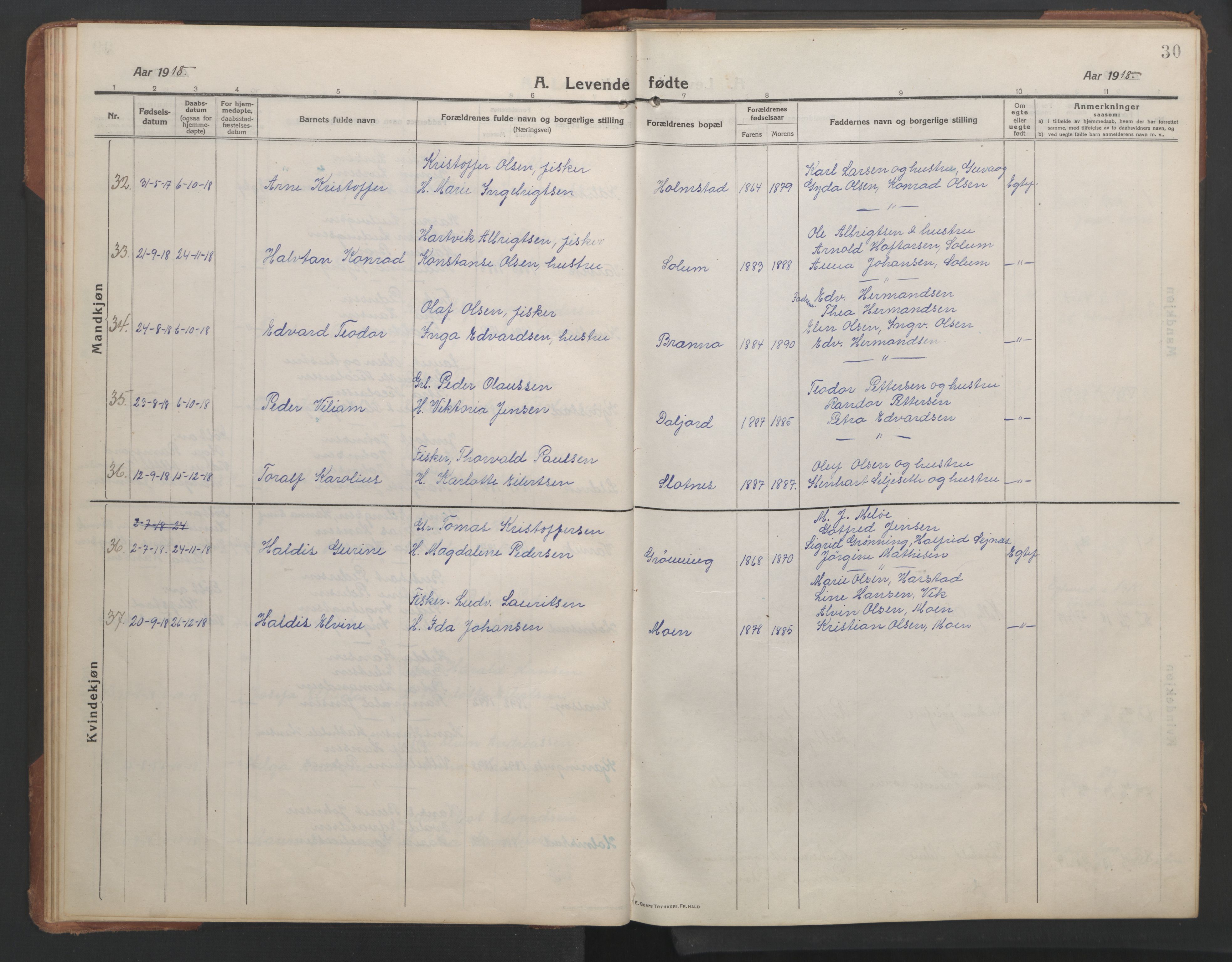 Ministerialprotokoller, klokkerbøker og fødselsregistre - Nordland, SAT/A-1459/890/L1291: Parish register (copy) no. 890C02, 1913-1954, p. 30