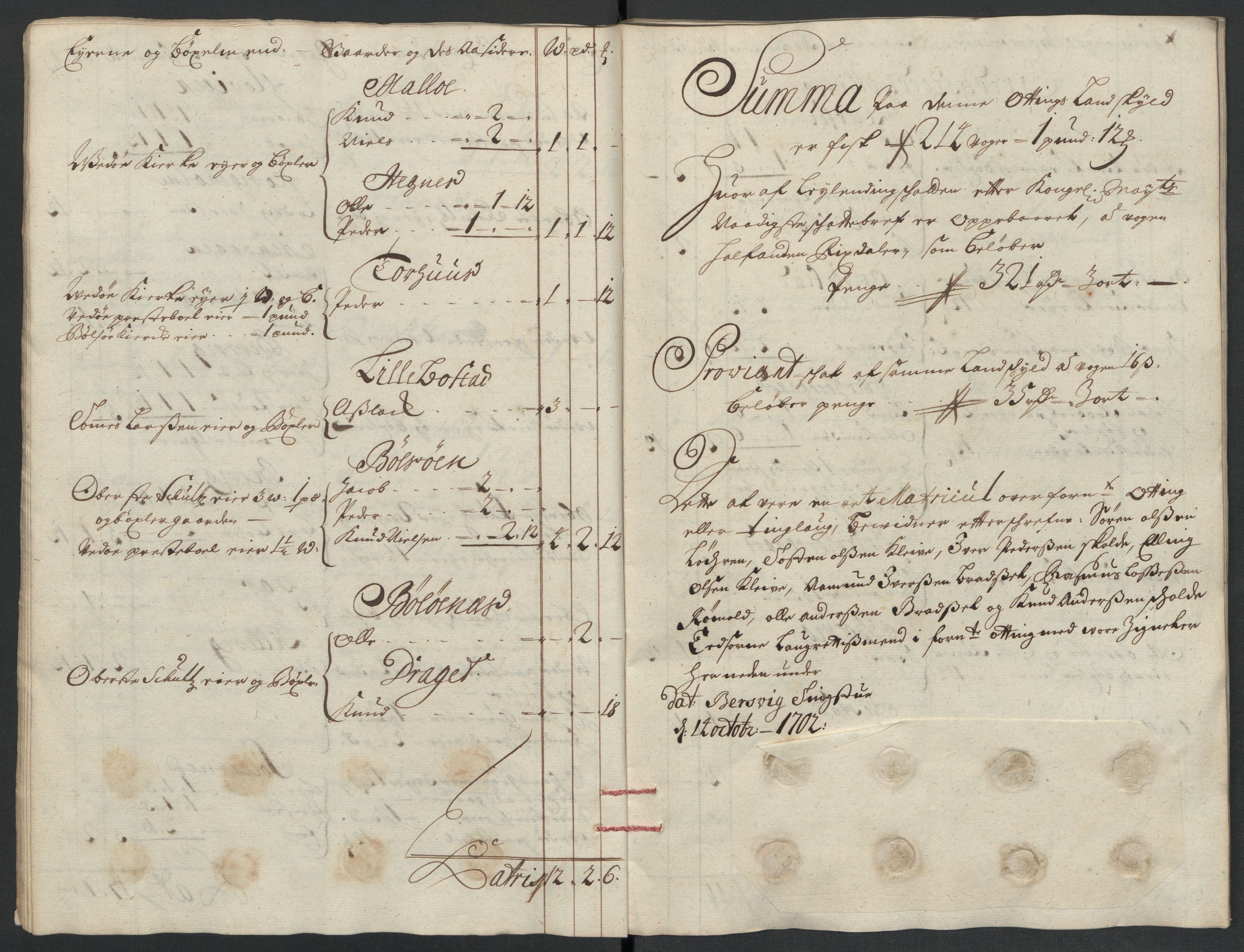 Rentekammeret inntil 1814, Reviderte regnskaper, Fogderegnskap, AV/RA-EA-4092/R55/L3655: Fogderegnskap Romsdal, 1701-1702, p. 193