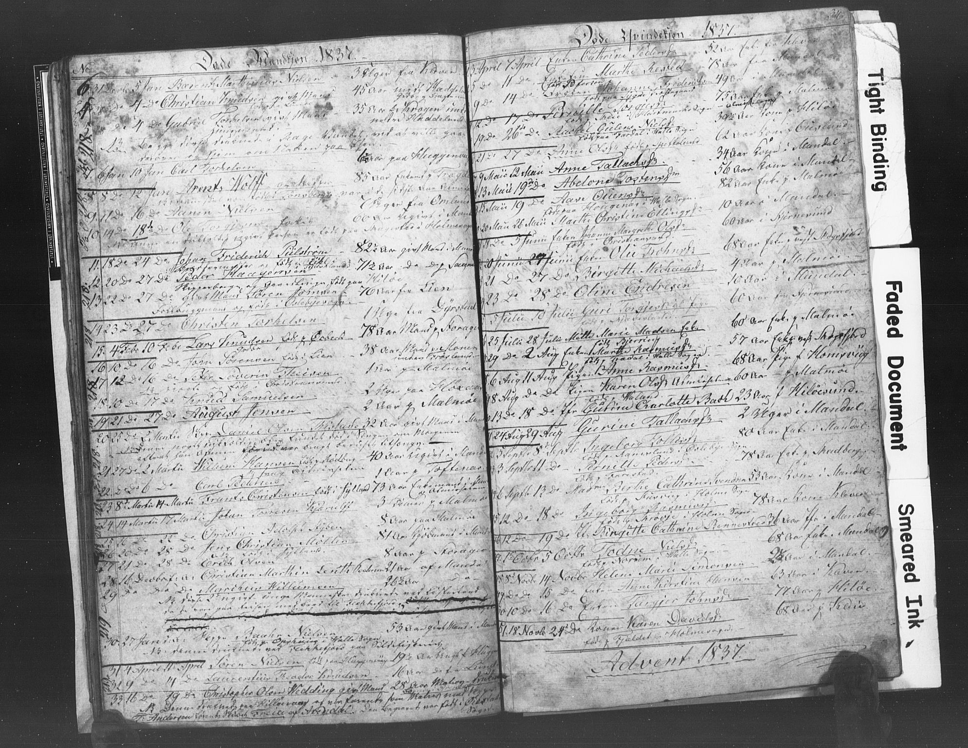 Mandal sokneprestkontor, SAK/1111-0030/F/Fb/Fba/L0003: Parish register (copy) no. B 1C, 1834-1838, p. 34