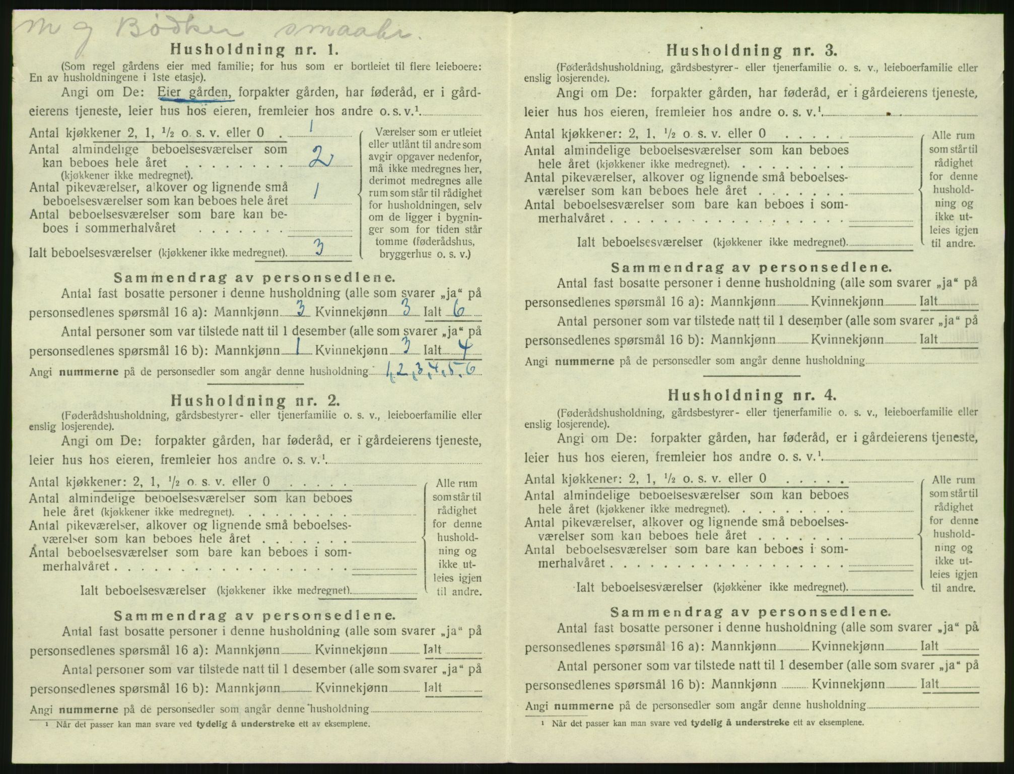 SAT, 1920 census for Nesset, 1920, p. 141
