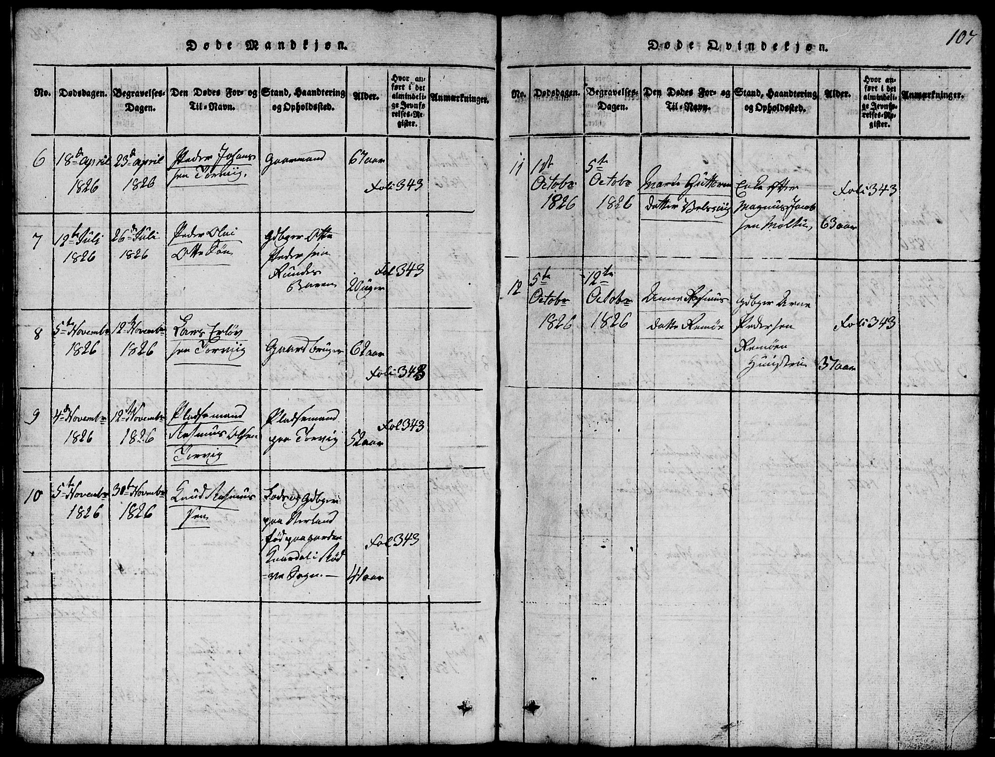 Ministerialprotokoller, klokkerbøker og fødselsregistre - Møre og Romsdal, AV/SAT-A-1454/507/L0078: Parish register (copy) no. 507C01, 1816-1840, p. 107