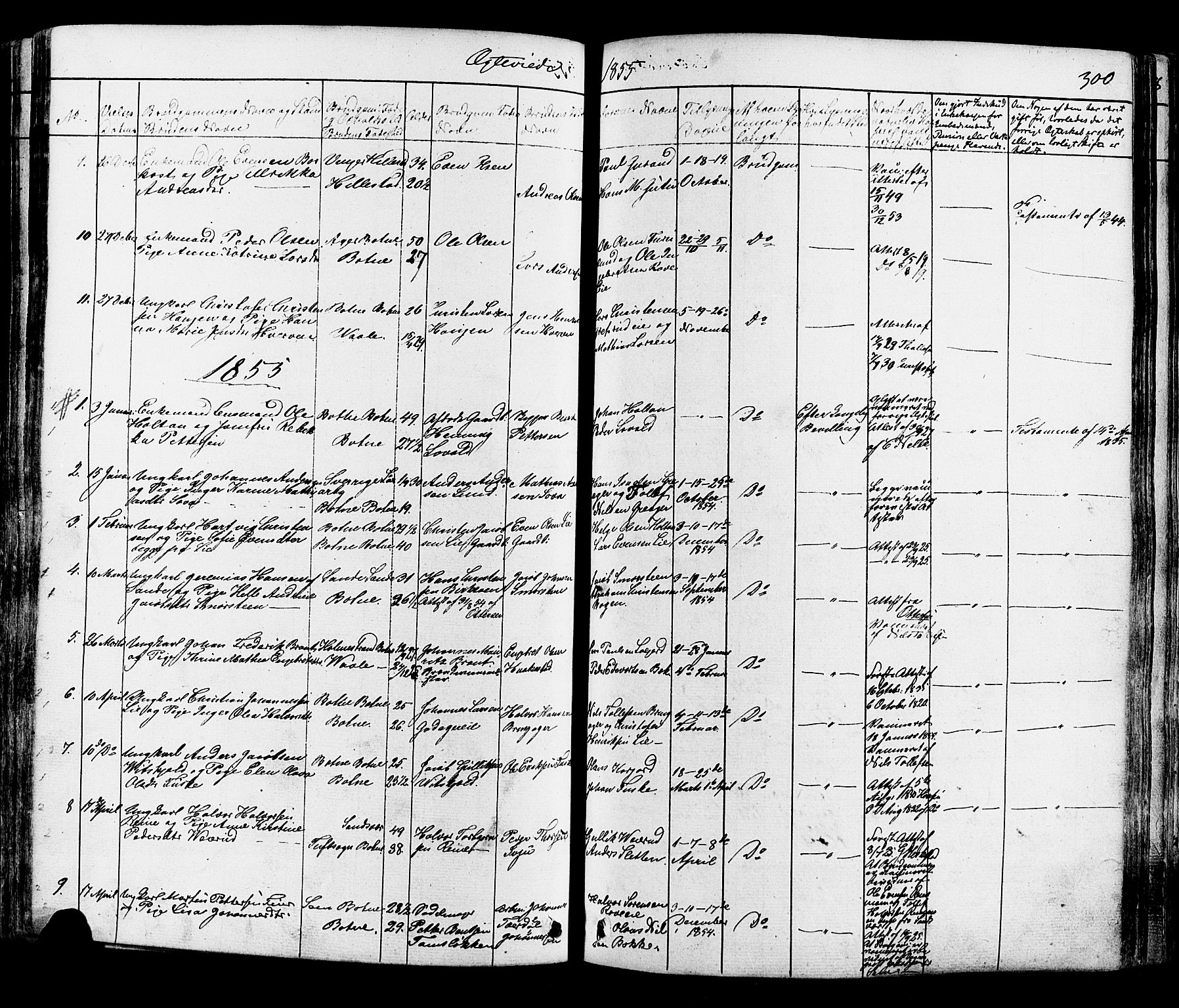 Botne kirkebøker, AV/SAKO-A-340/F/Fa/L0006: Parish register (official) no. I 6, 1836-1877, p. 300