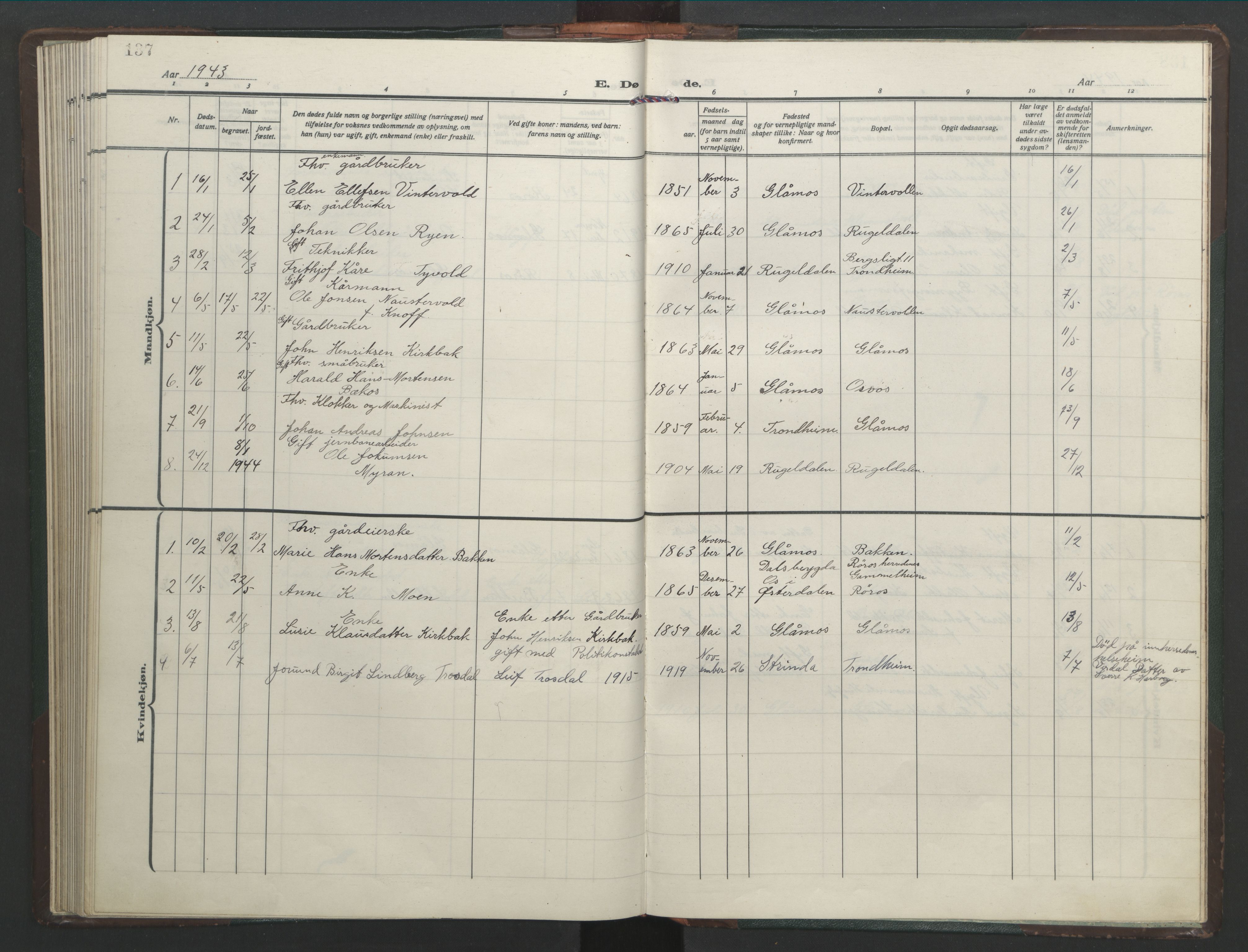 Ministerialprotokoller, klokkerbøker og fødselsregistre - Sør-Trøndelag, AV/SAT-A-1456/682/L0947: Parish register (copy) no. 682C01, 1926-1968, p. 137