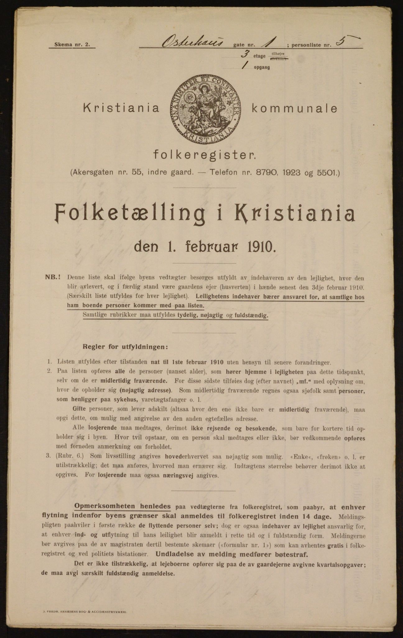 OBA, Municipal Census 1910 for Kristiania, 1910, p. 74444