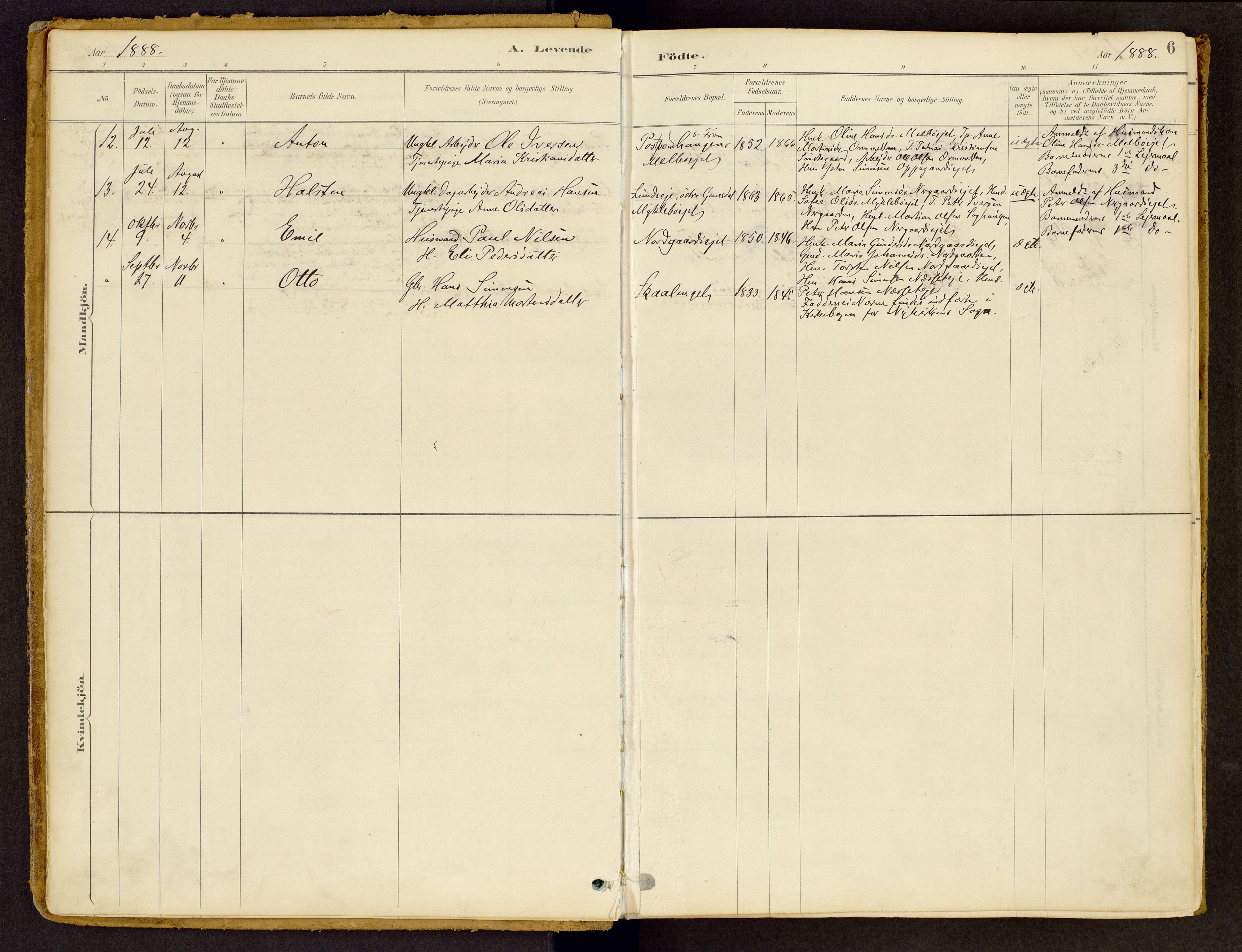 Vestre Gausdal prestekontor, AV/SAH-PREST-094/H/Ha/Haa/L0002: Parish register (official) no. 2, 1887-1918, p. 6