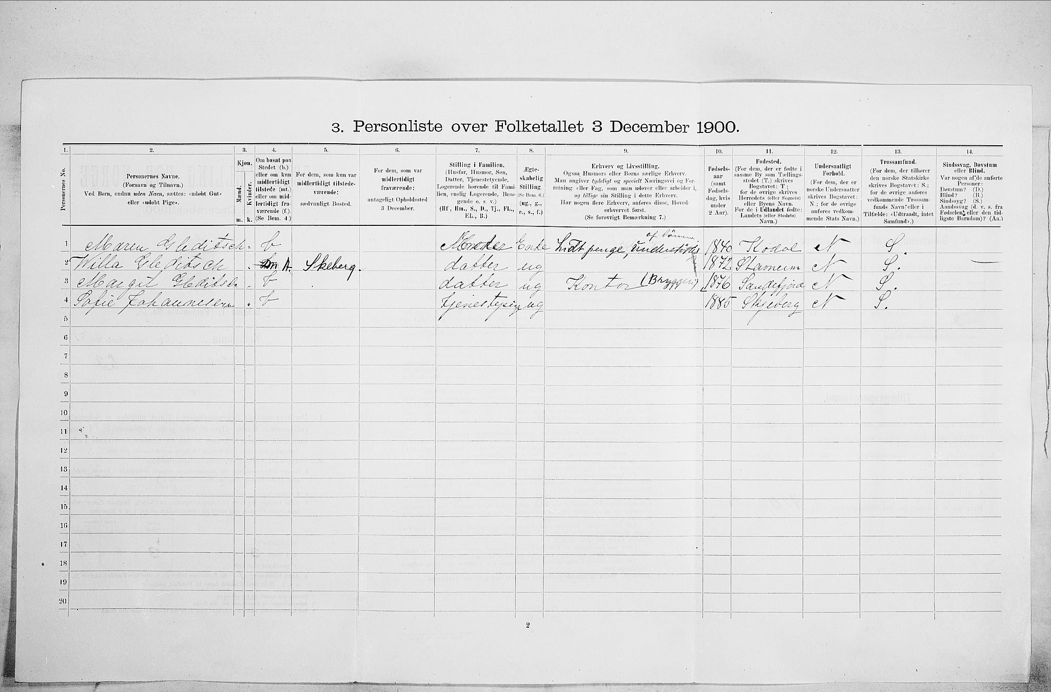 SAO, 1900 census for Kristiania, 1900, p. 62442