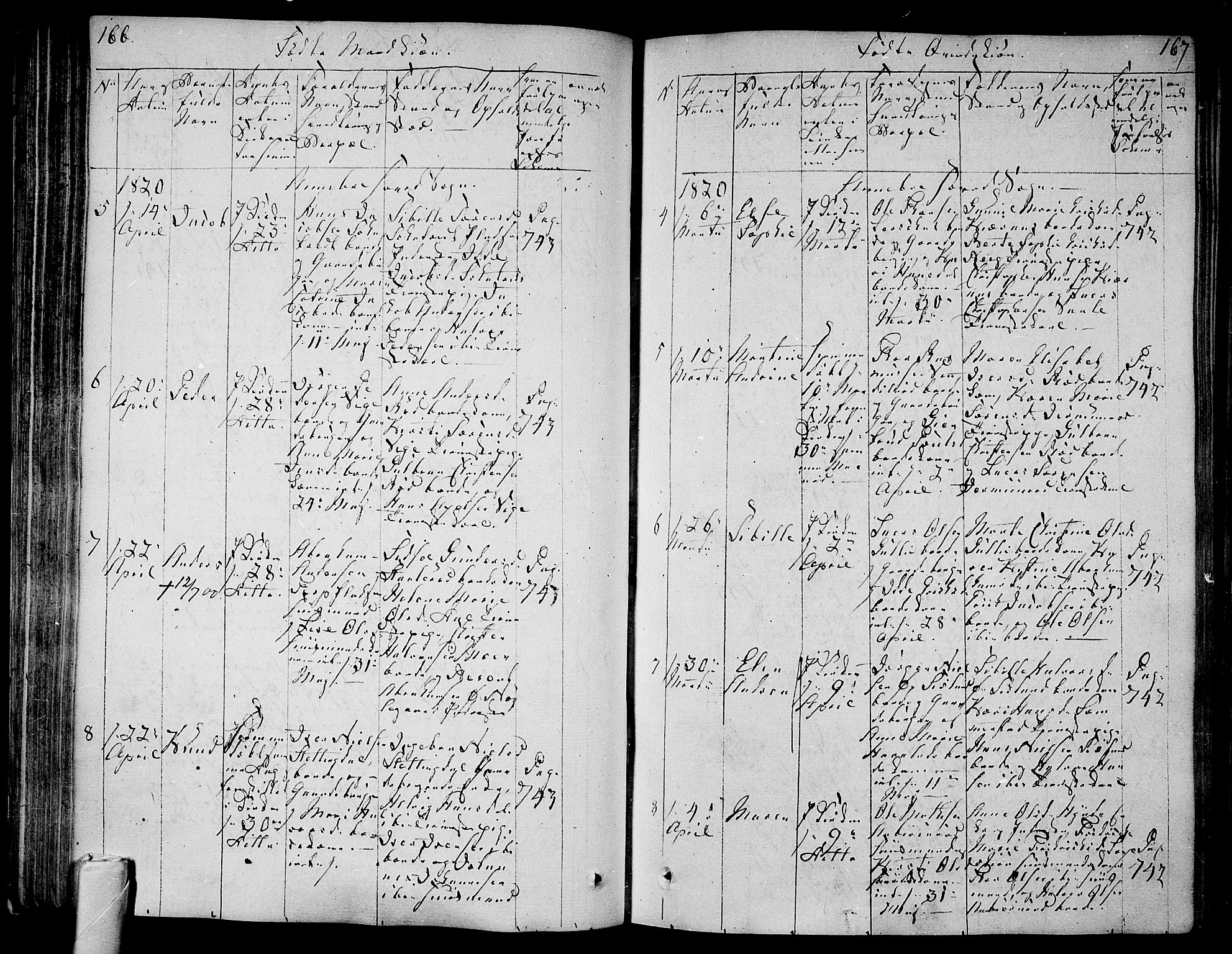 Andebu kirkebøker, AV/SAKO-A-336/F/Fa/L0003: Parish register (official) no. 3 /1, 1803-1828, p. 166-167