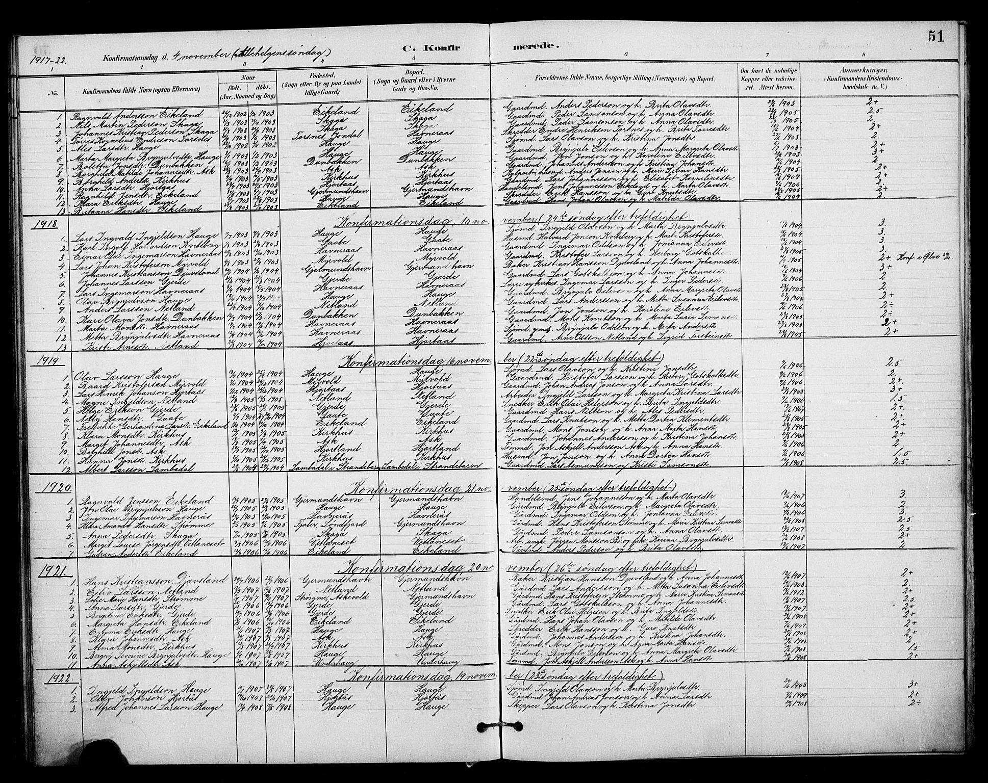 Kvinnherad sokneprestembete, AV/SAB-A-76401/H/Hab: Parish register (copy) no. B 1, 1885-1925, p. 51