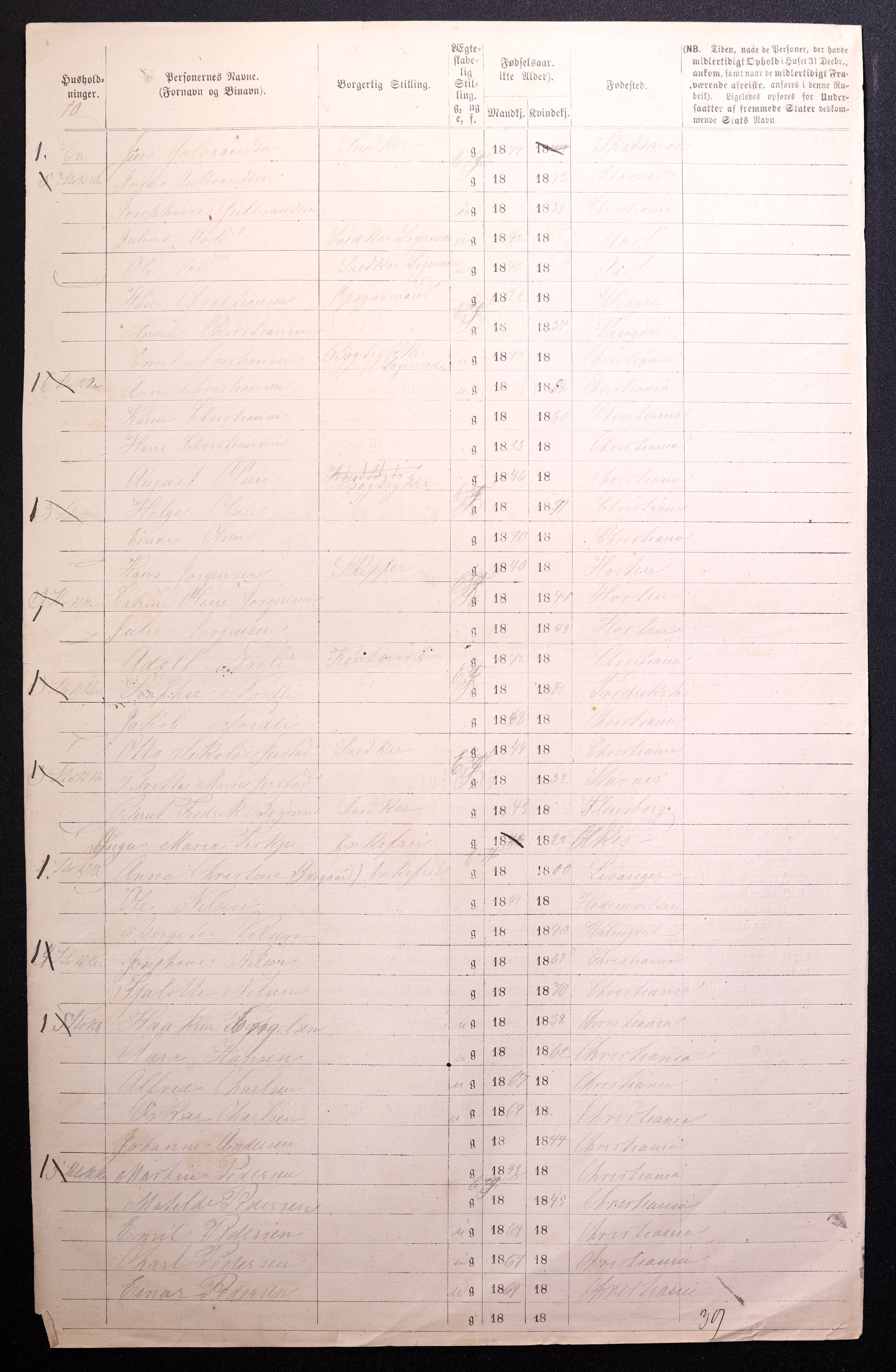 RA, 1870 census for 0301 Kristiania, 1870, p. 2230