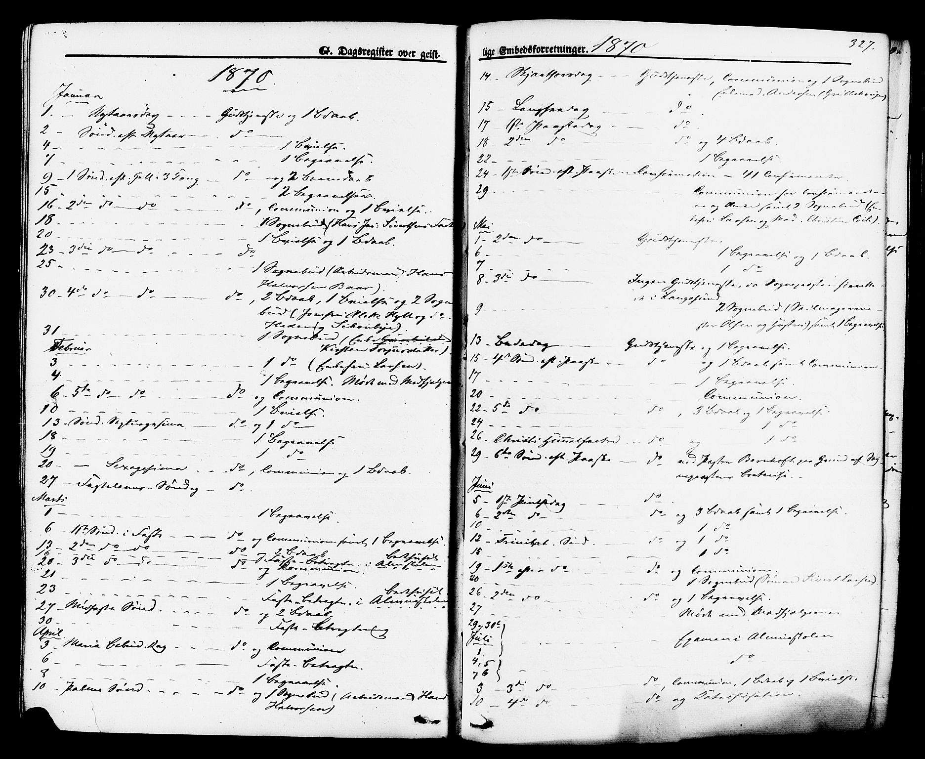 Brevik kirkebøker, SAKO/A-255/F/Fa/L0006: Parish register (official) no. 6, 1866-1881, p. 327