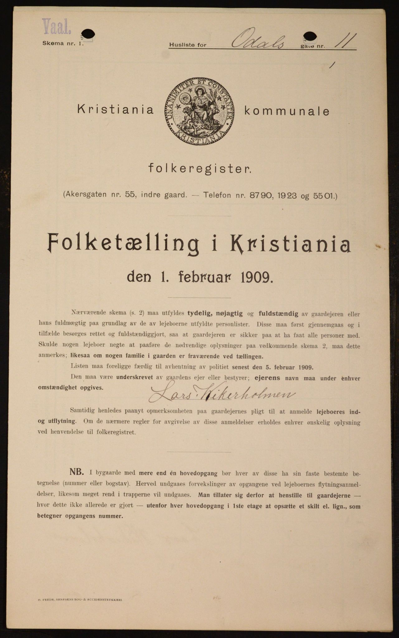 OBA, Municipal Census 1909 for Kristiania, 1909, p. 67414