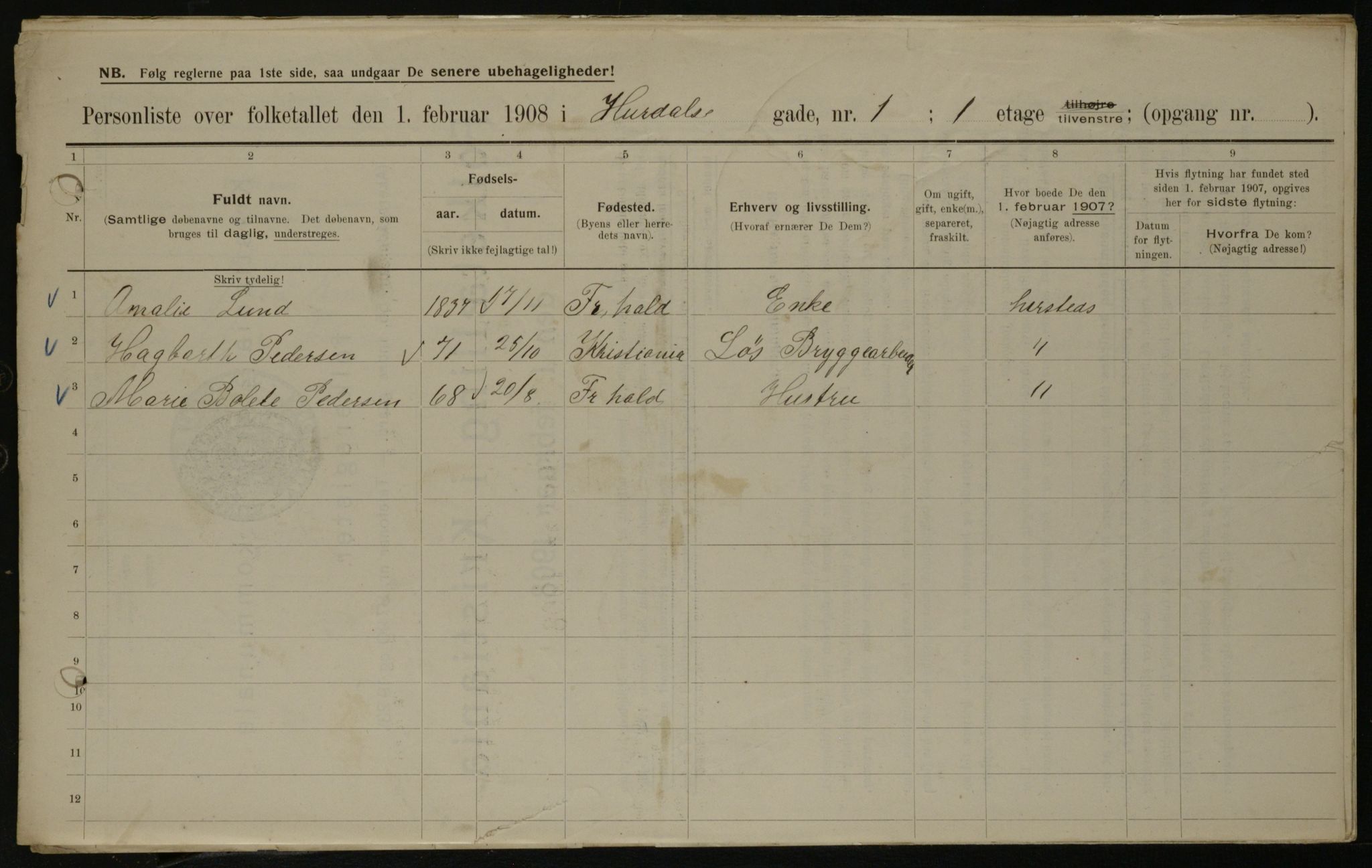 OBA, Municipal Census 1908 for Kristiania, 1908, p. 37934