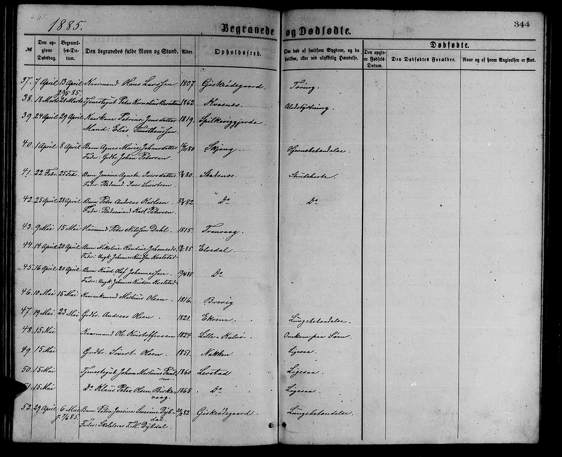 Ministerialprotokoller, klokkerbøker og fødselsregistre - Møre og Romsdal, AV/SAT-A-1454/528/L0429: Parish register (copy) no. 528C10, 1872-1886, p. 344