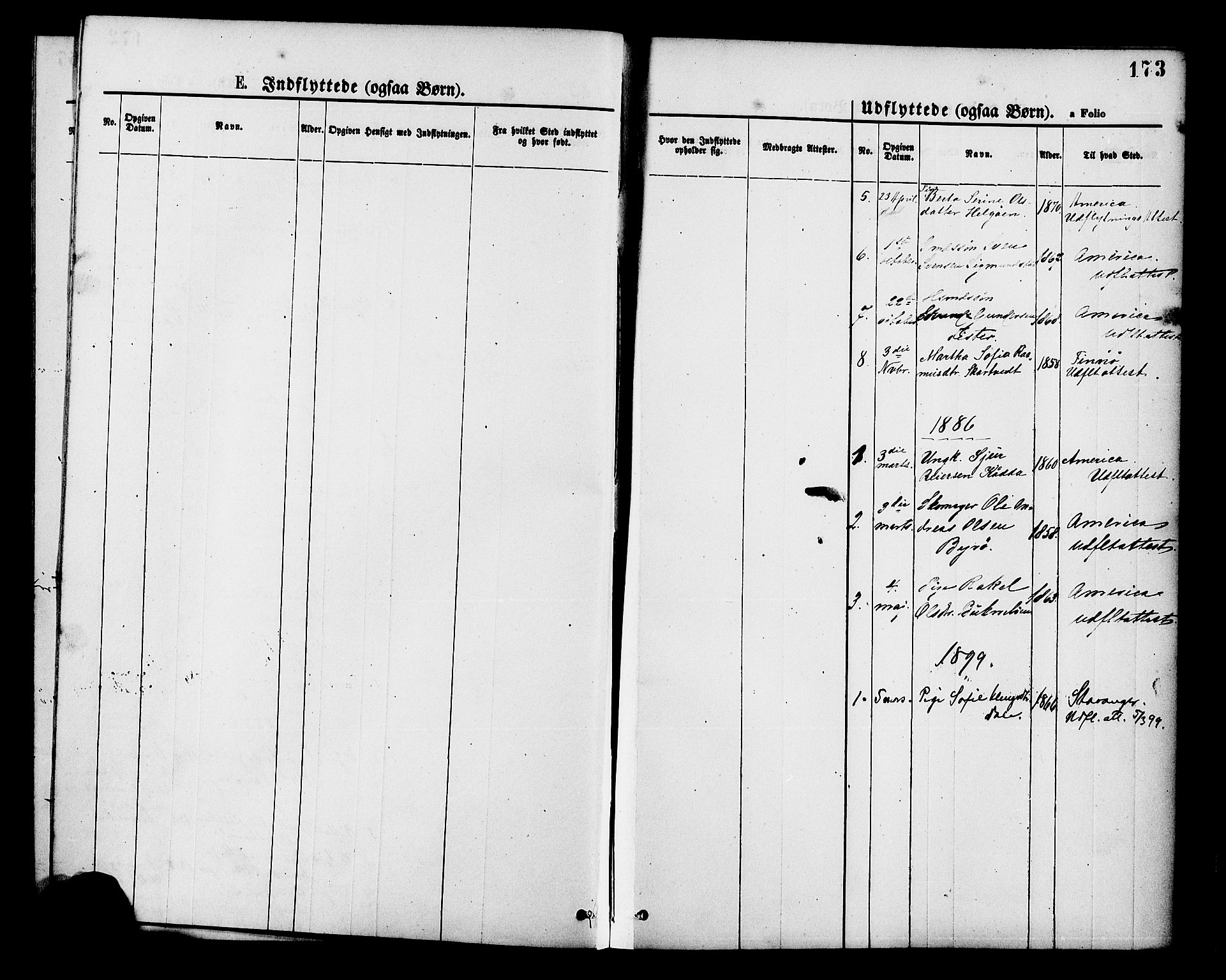 Hjelmeland sokneprestkontor, SAST/A-101843/01/IV/L0013: Parish register (official) no. A 13, 1872-1886, p. 173