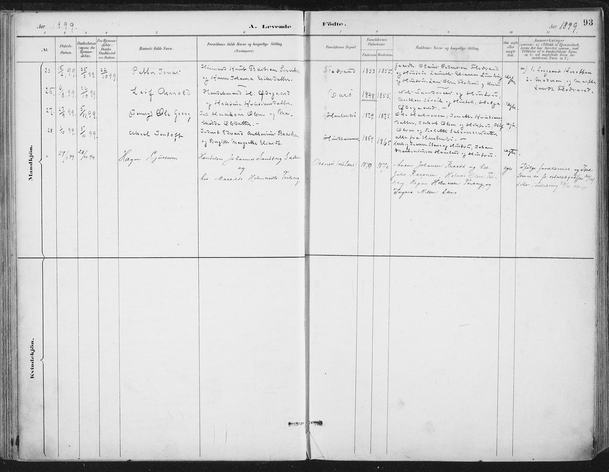 Ministerialprotokoller, klokkerbøker og fødselsregistre - Nord-Trøndelag, SAT/A-1458/784/L0673: Parish register (official) no. 784A08, 1888-1899, p. 93
