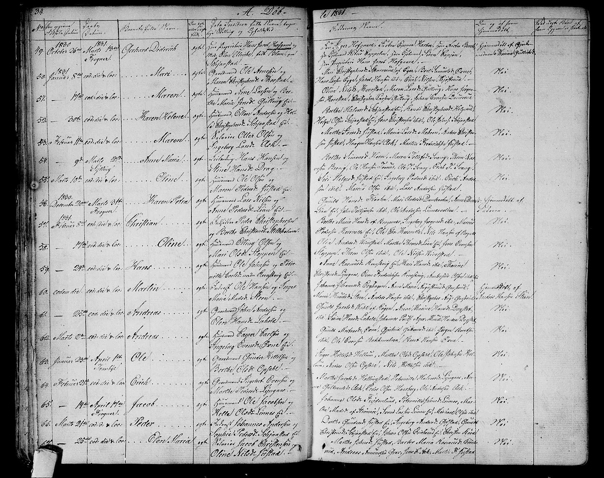Lier kirkebøker, SAKO/A-230/F/Fa/L0010: Parish register (official) no. I 10, 1827-1843, p. 34