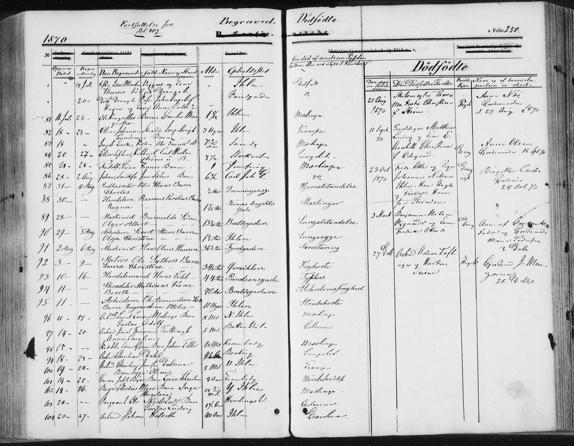 Ministerialprotokoller, klokkerbøker og fødselsregistre - Sør-Trøndelag, SAT/A-1456/602/L0115: Parish register (official) no. 602A13, 1860-1872, p. 250