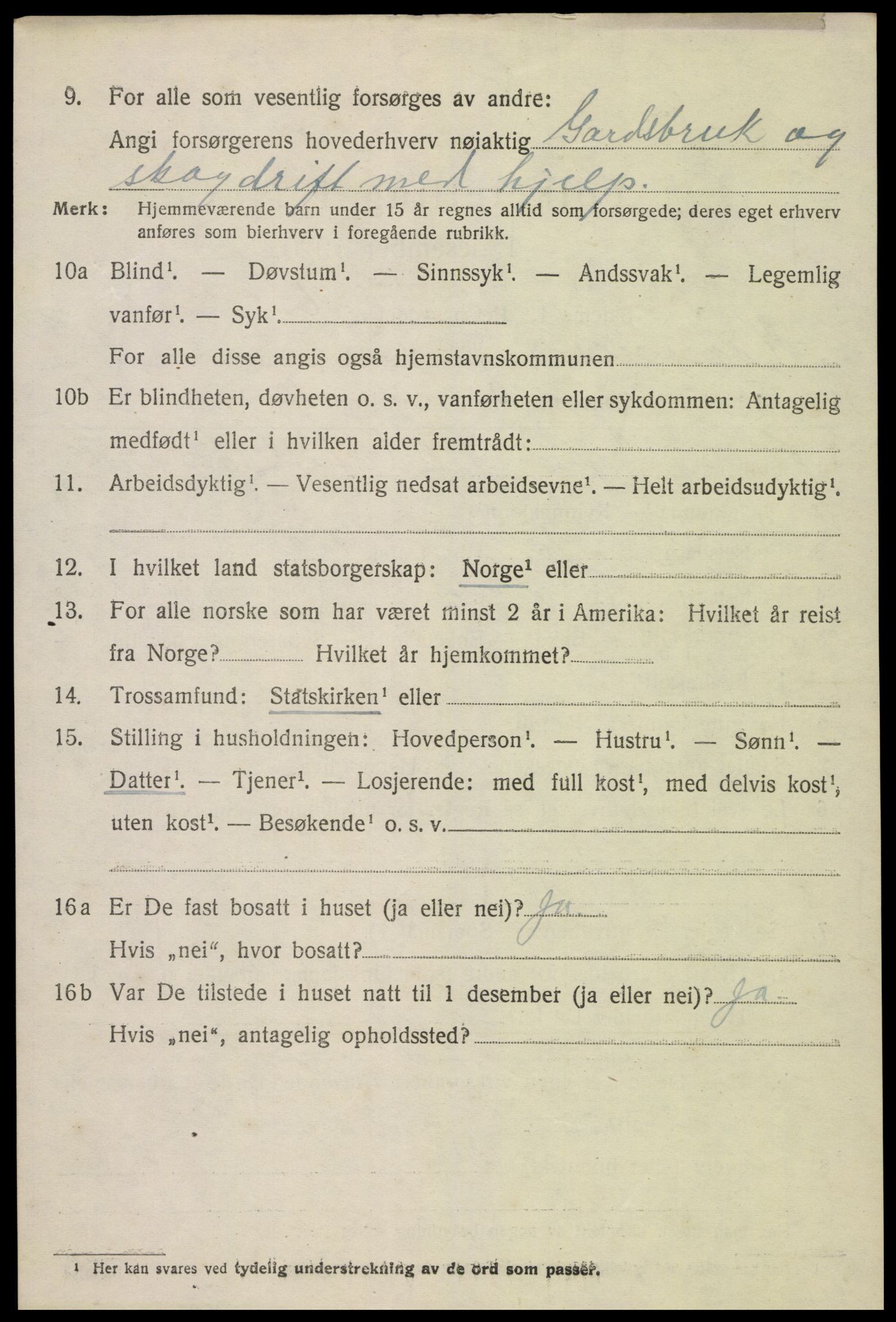 SAK, 1920 census for Hornnes, 1920, p. 1678