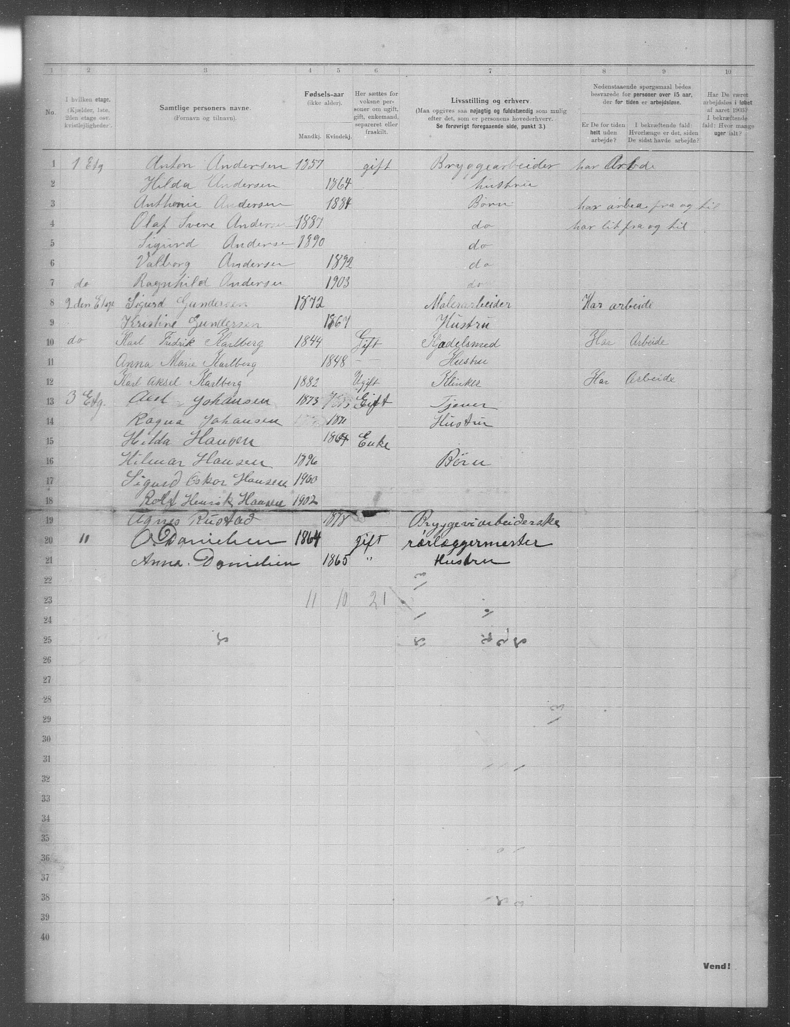 OBA, Municipal Census 1903 for Kristiania, 1903, p. 12836