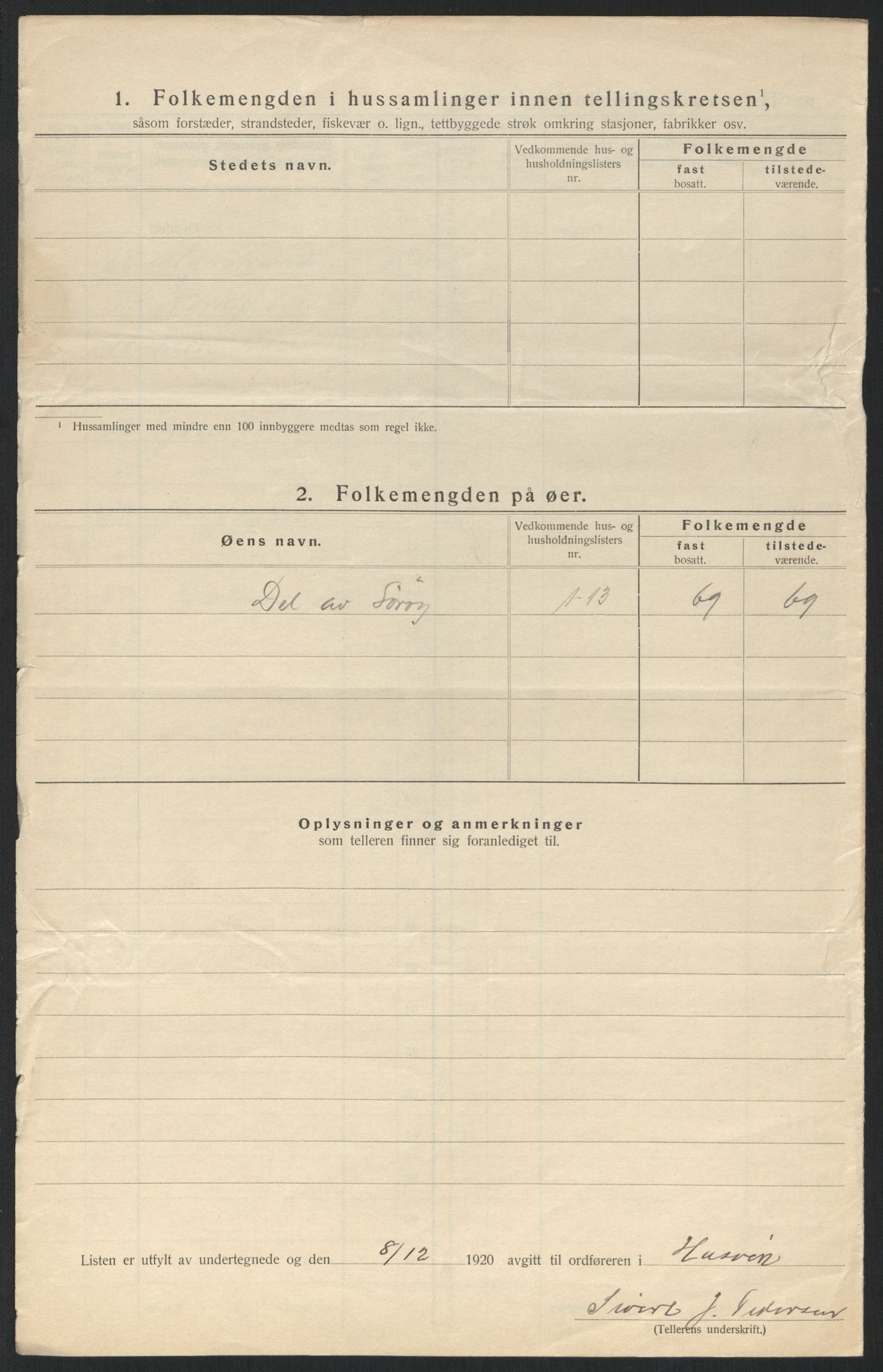 SATØ, 1920 census for Hasvik, 1920, p. 27