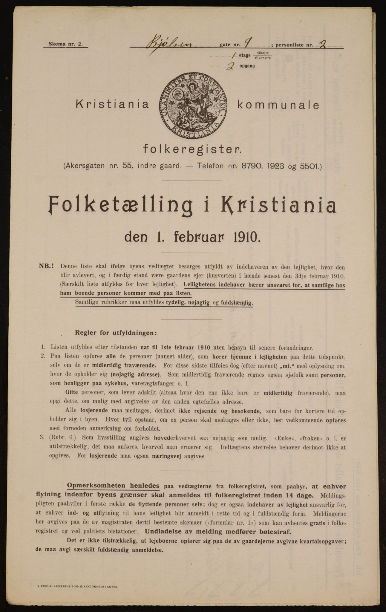 OBA, Municipal Census 1910 for Kristiania, 1910, p. 6267