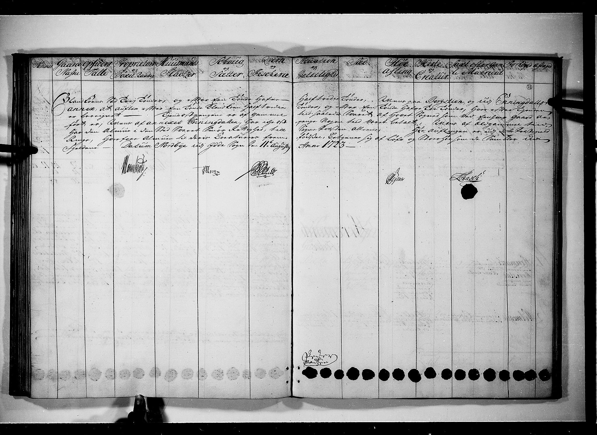 Rentekammeret inntil 1814, Realistisk ordnet avdeling, AV/RA-EA-4070/N/Nb/Nbf/L0097: Idd og Marker eksaminasjonsprotokoll, 1723, p. 71b-72a