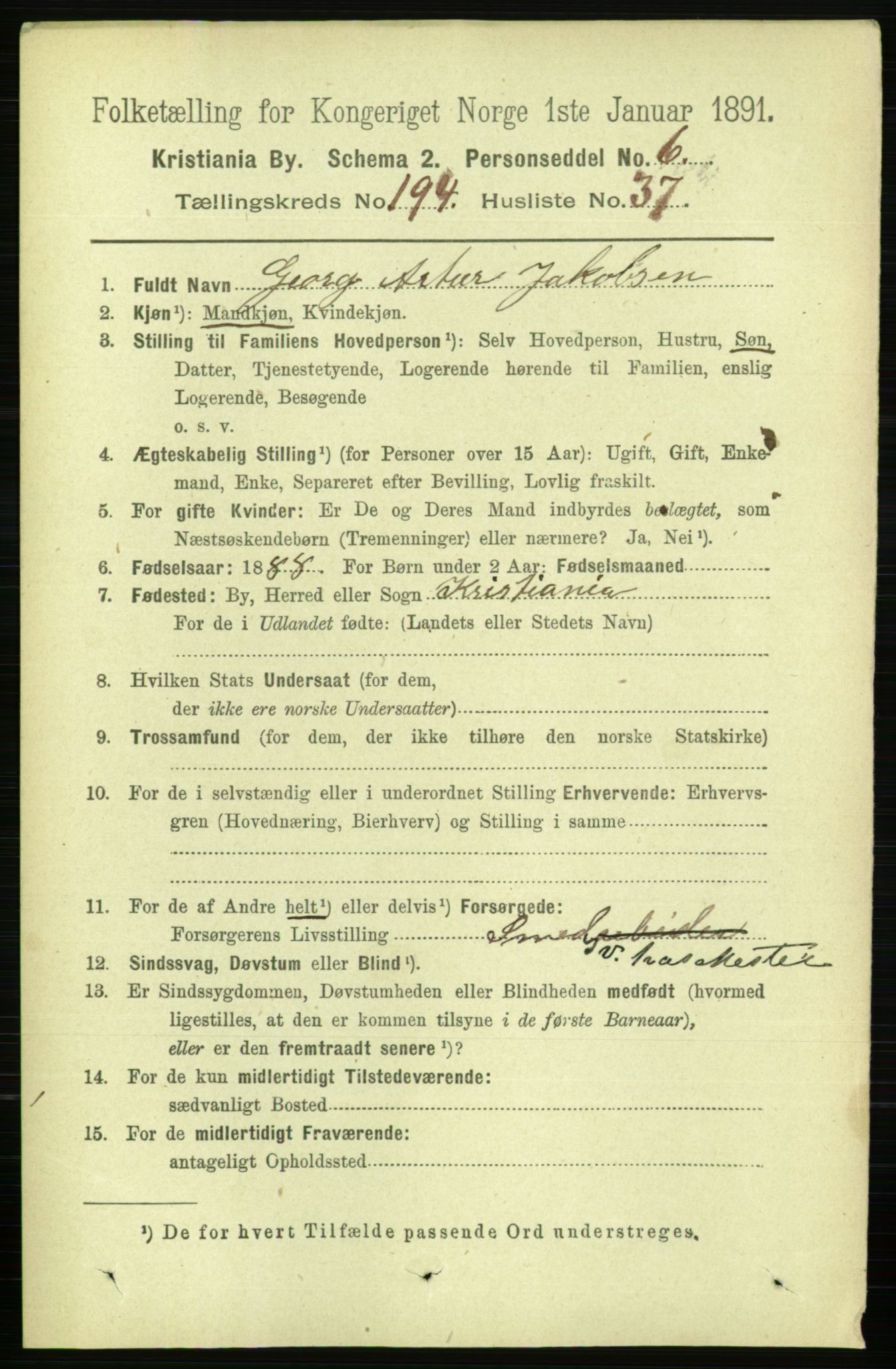 RA, 1891 census for 0301 Kristiania, 1891, p. 117428