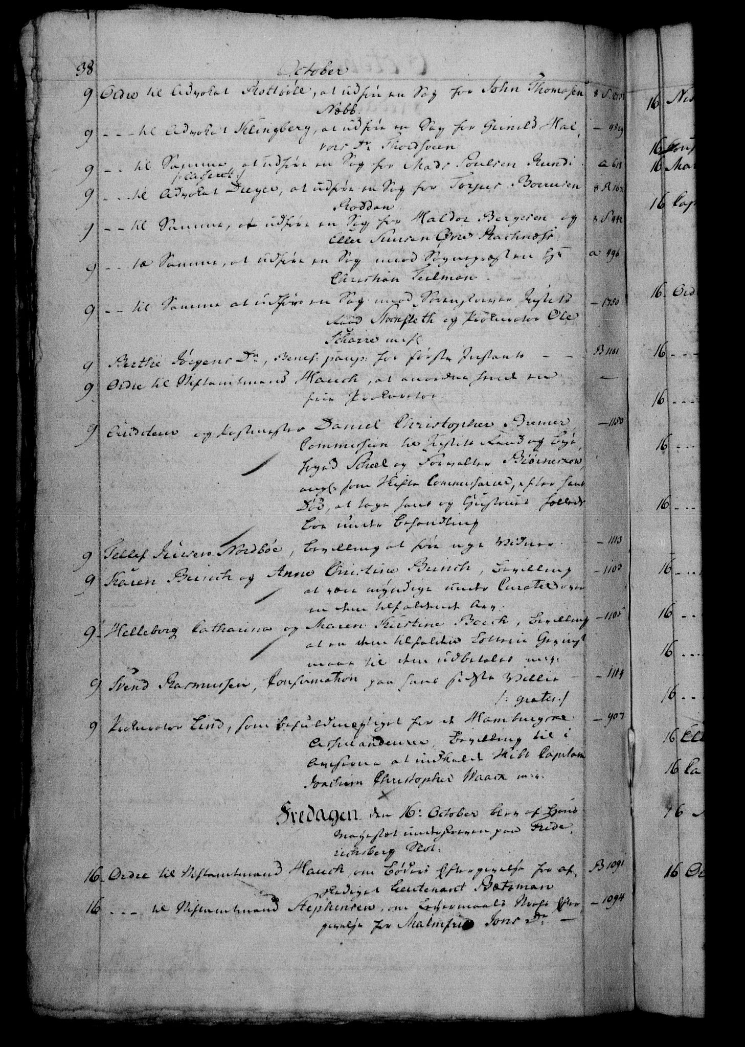 Danske Kanselli 1800-1814, RA/EA-3024/H/Hf/Hfb/Hfbc/L0002: Underskrivelsesbok m. register, 1801, p. 38