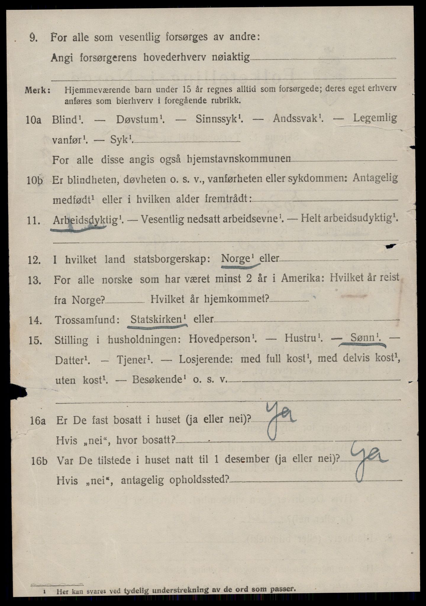 SAT, 1920 census for Vanylven, 1920, p. 2264