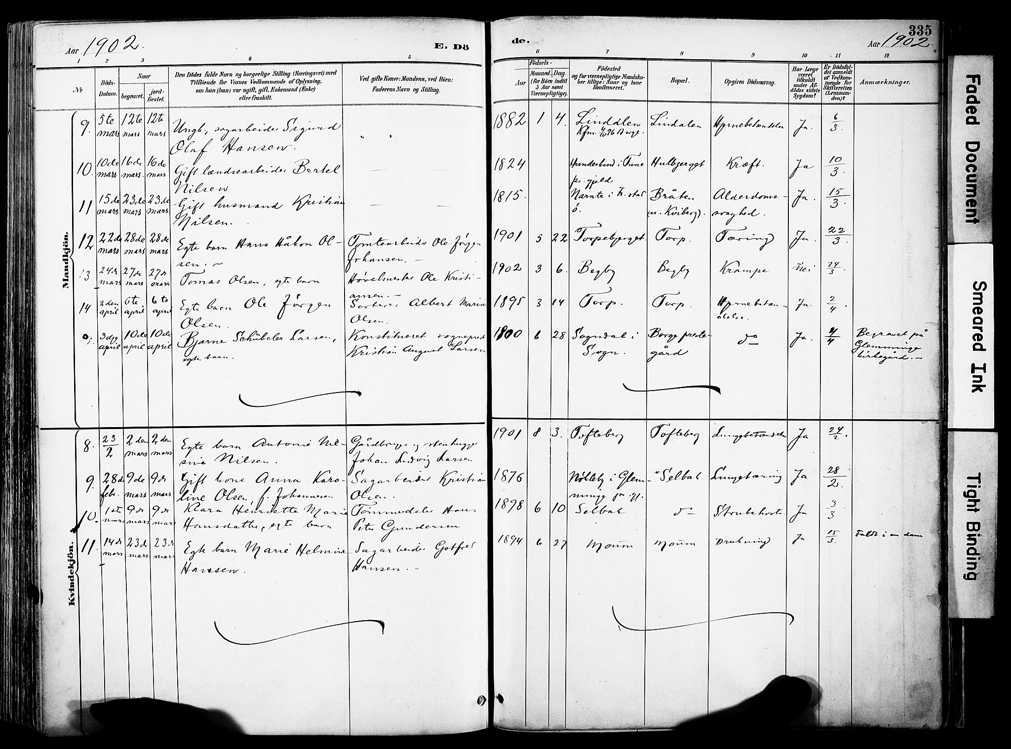Borge prestekontor Kirkebøker, AV/SAO-A-10903/F/Fa/L0008: Parish register (official) no. I 8B, 1887-1902, p. 335