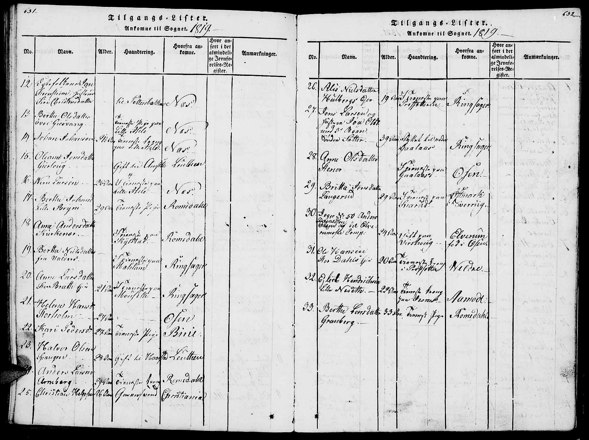 Vang prestekontor, Hedmark, SAH/PREST-008/H/Ha/Haa/L0007: Parish register (official) no. 7, 1813-1826, p. 631-632