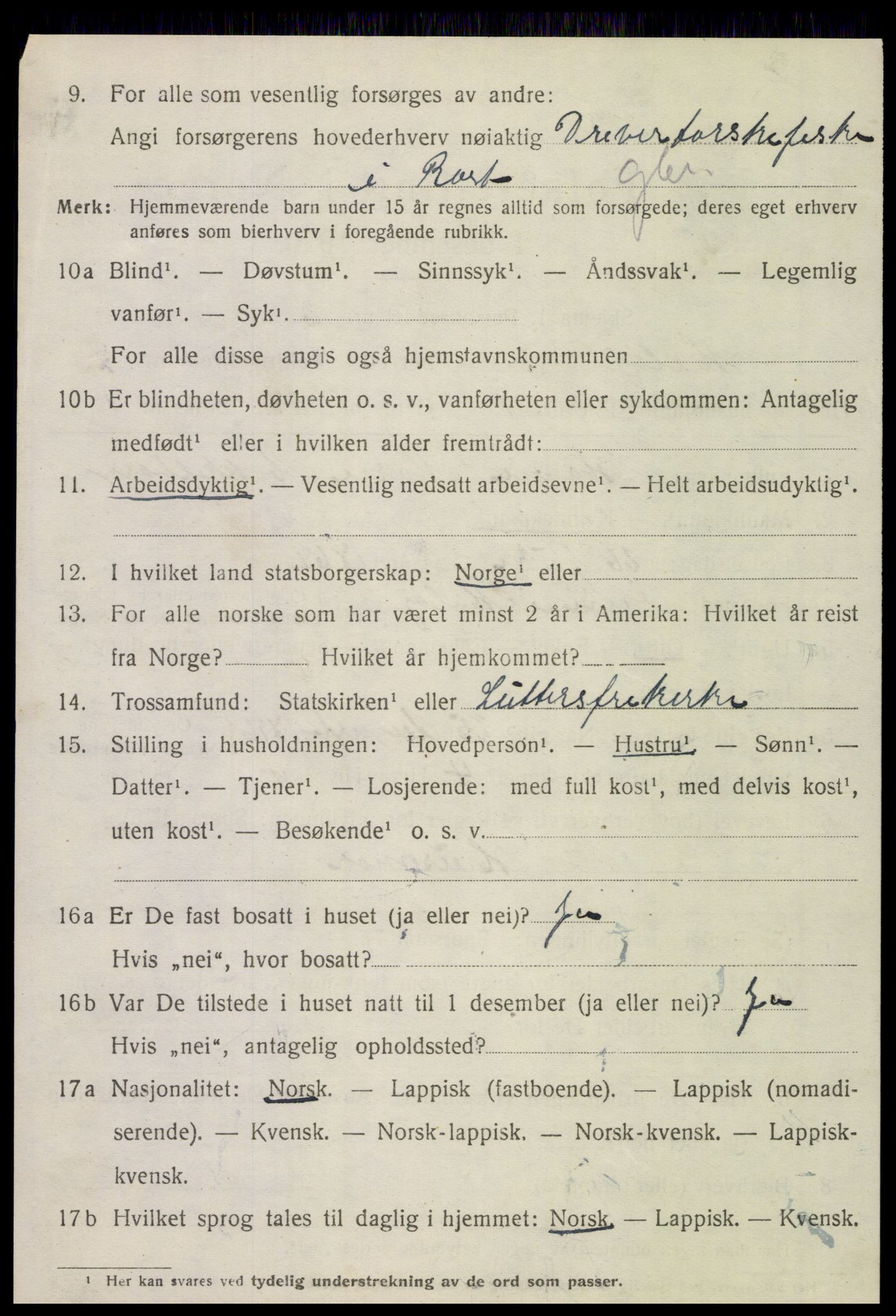 SAT, 1920 census for Meløy, 1920, p. 3714