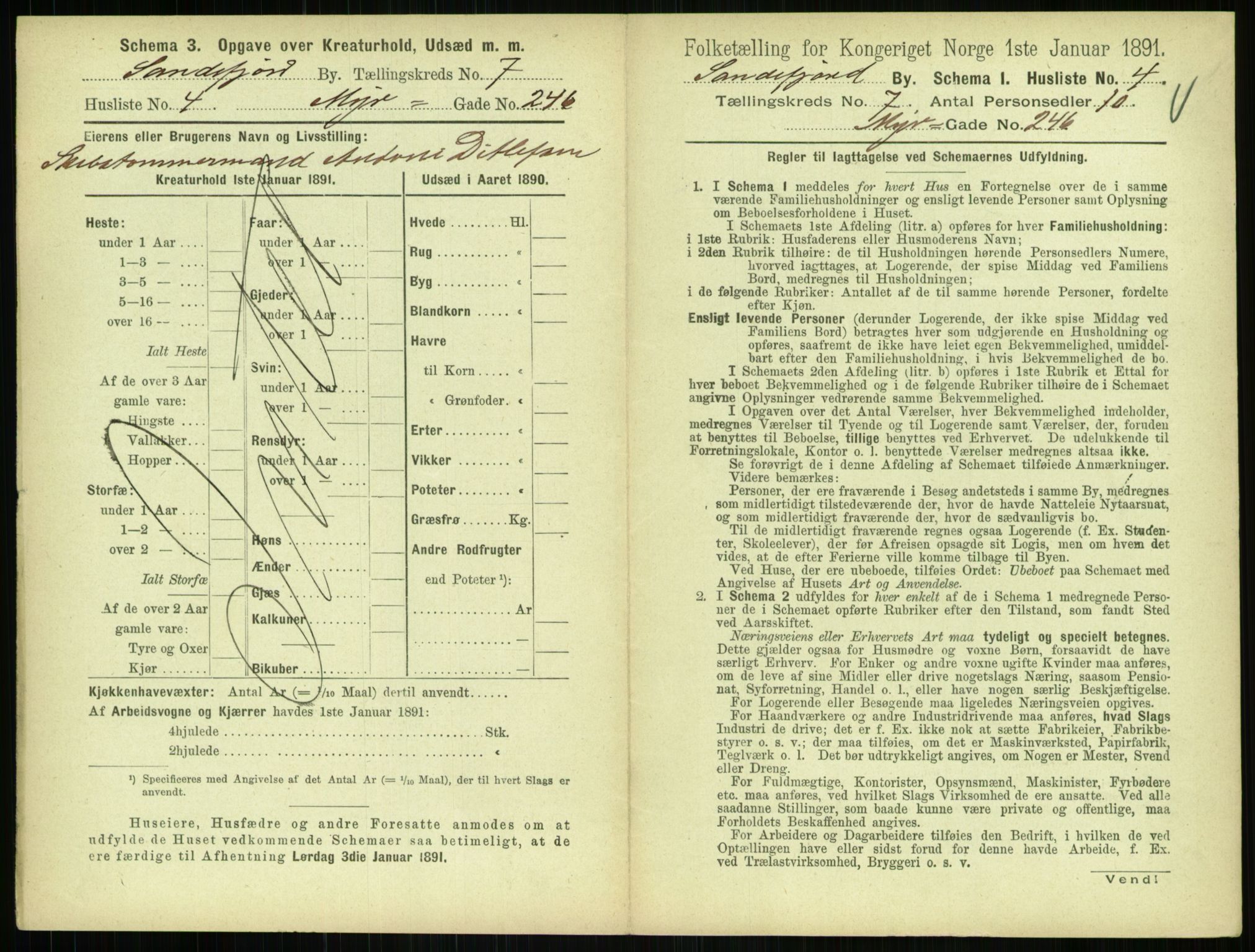 RA, 1891 census for 0706 Sandefjord, 1891, p. 747